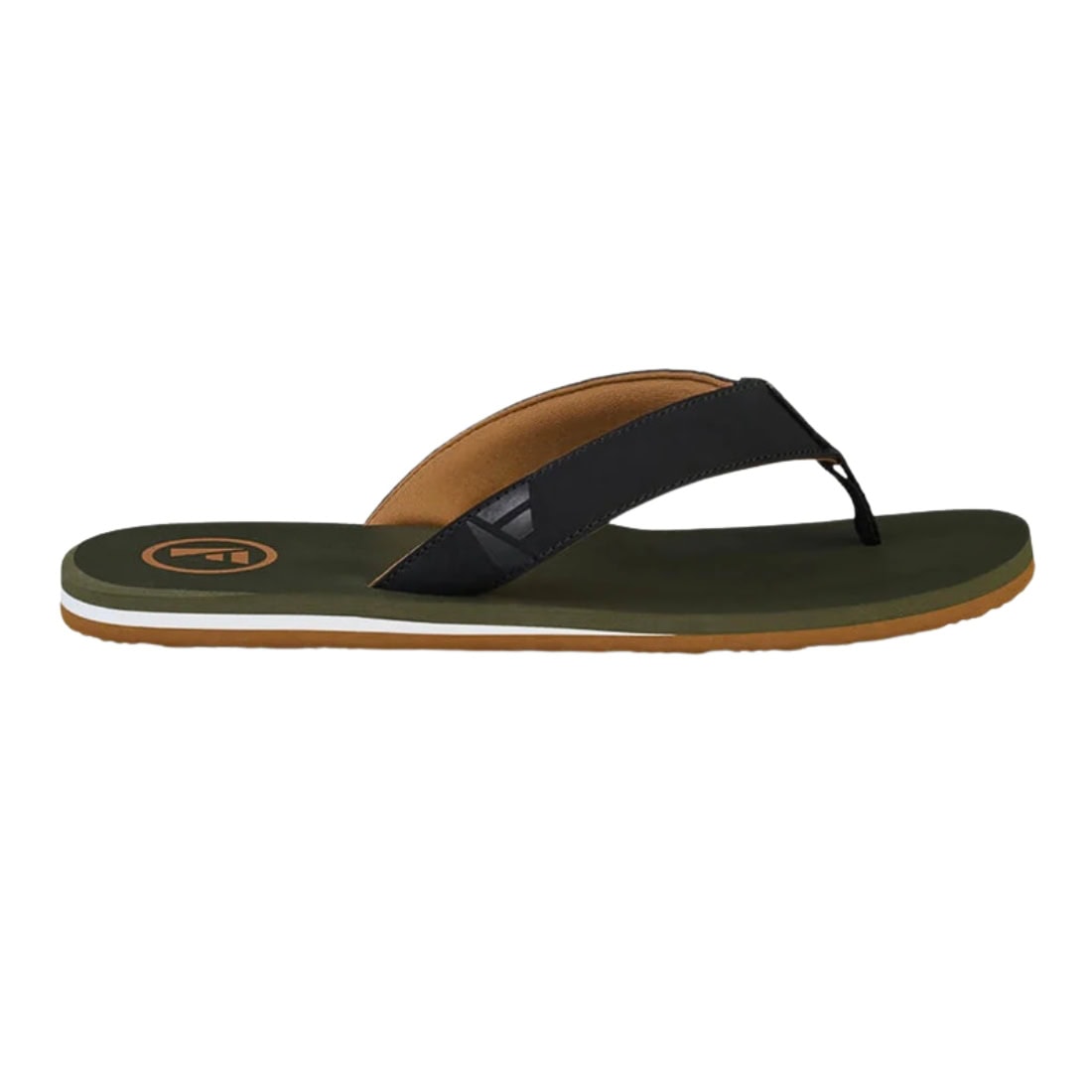 Foamlife Traa-SC Flip Flop Sandals - Olive - Mens Flip Flops by FoamLife