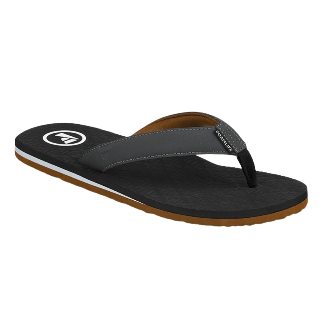 Foamlife Traad Flip Flop Sandals - Black/Slate Grey - Mens Flip Flops by FoamLife