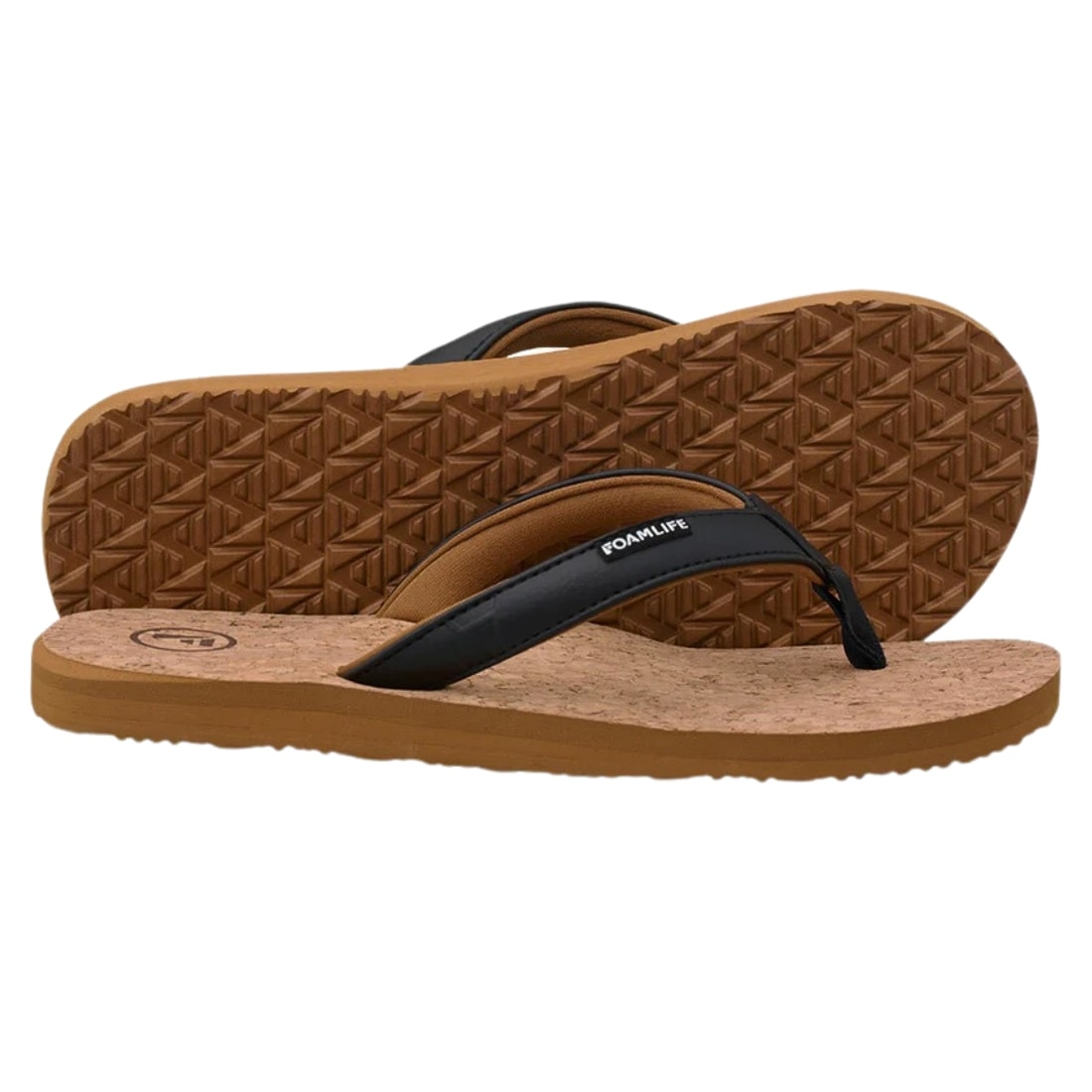 Foamlife Womens Goldie Earth Flip Flop Sandals - Latte Brown - Womens Flip Flops by FoamLife