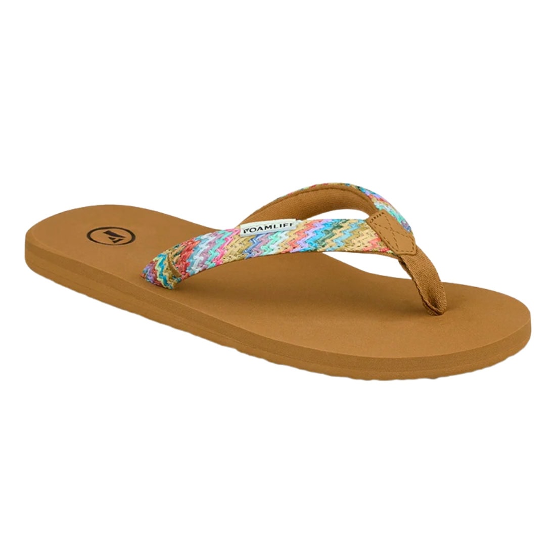 Foamlife Womens K Bay Flip Flop Sandals - Latte Brown - Womens Flip Flops by FoamLife