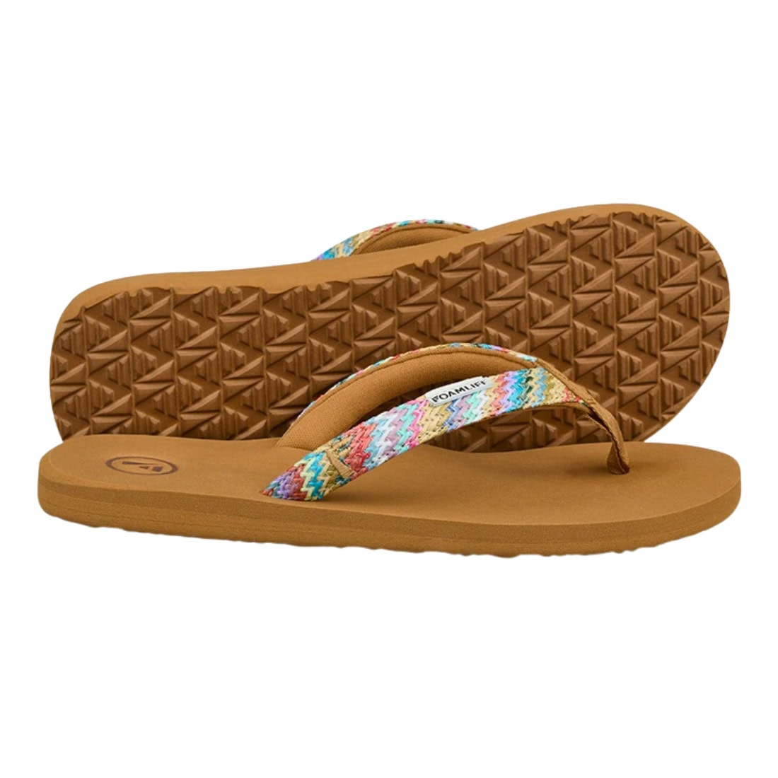 Foamlife Womens K Bay Flip Flop Sandals - Latte Brown - Womens Flip Flops by FoamLife