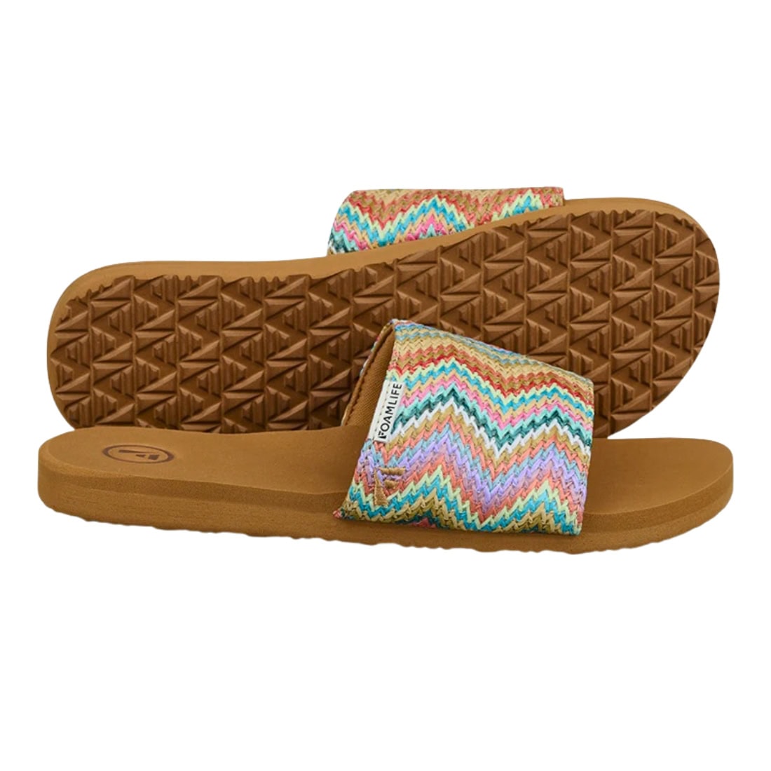 Foamlife Womens K Bay Slider Sandals - Latte Brown - Womens Flip Flops by FoamLife