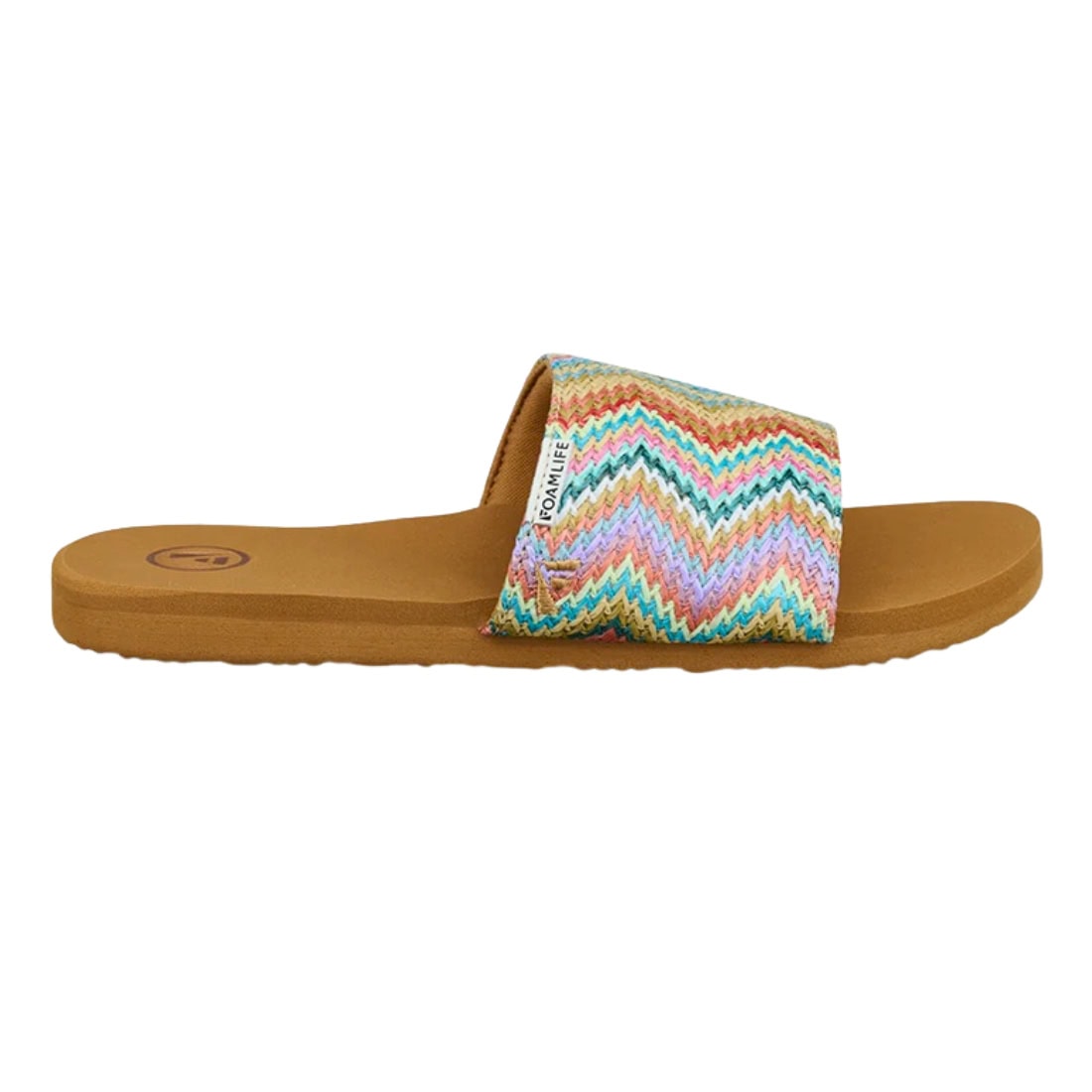 Foamlife Womens K Bay Slider Sandals - Latte Brown - Womens Flip Flops by FoamLife