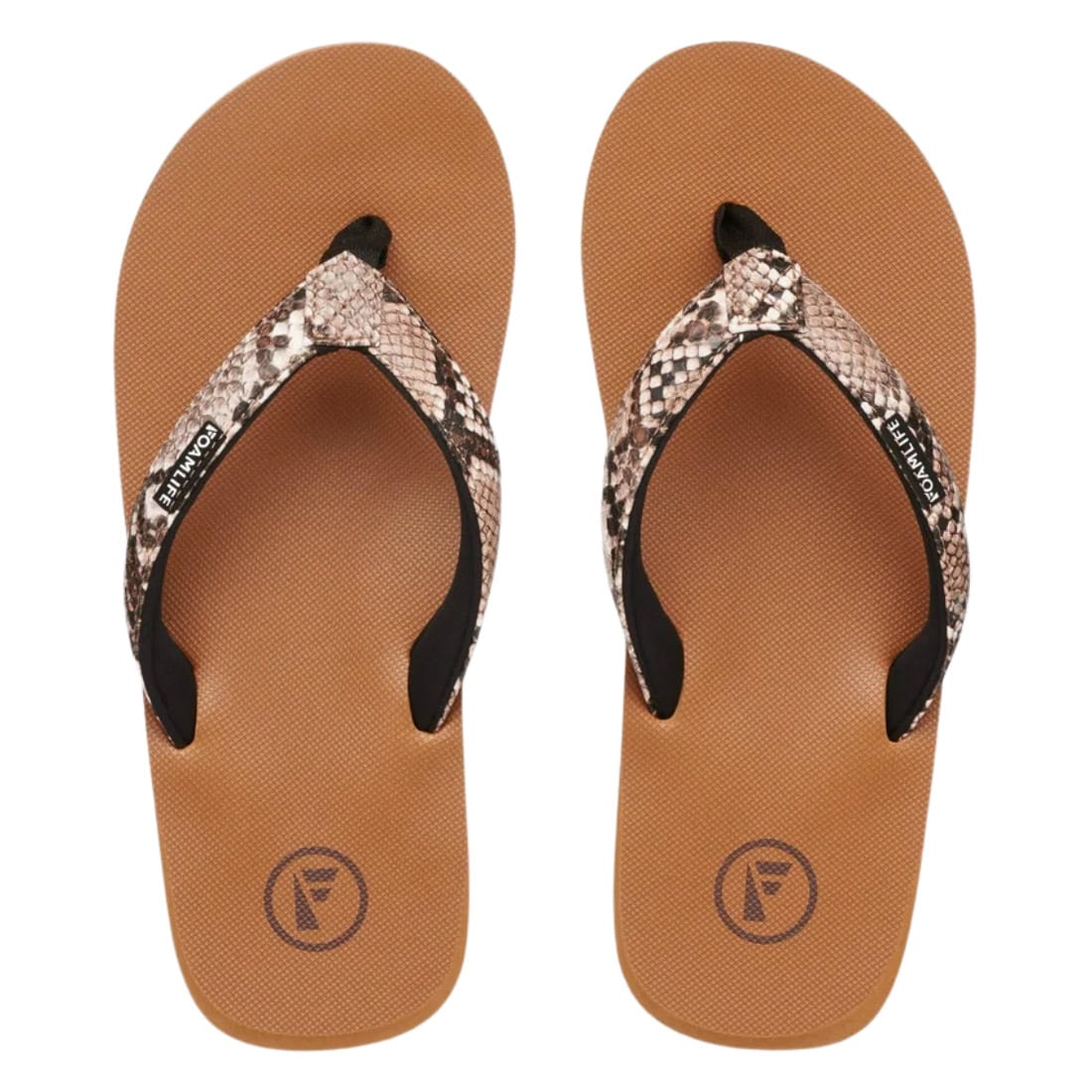 Foamlife Womens Selene Flip Flop Sandals - Latte Brown - Womens Flip Flops by FoamLife