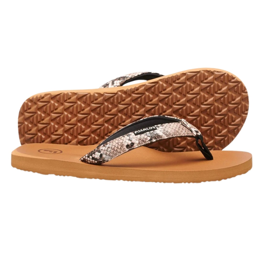 Foamlife Womens Selene Flip Flop Sandals - Latte Brown - Womens Flip Flops by FoamLife