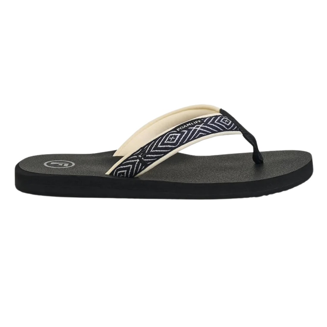 Foamlife Womens Yogi Flip Flop Sandals - Black - Womens Flip Flops by FoamLife