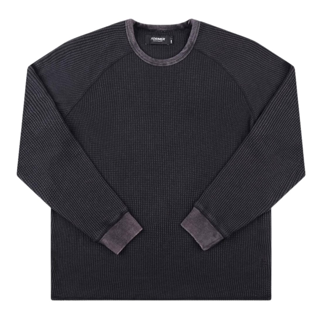 Former Austyn Gillette Acid Waffle Longsleeve - Acid Black - Mens Crew Neck Sweatshirt by Former