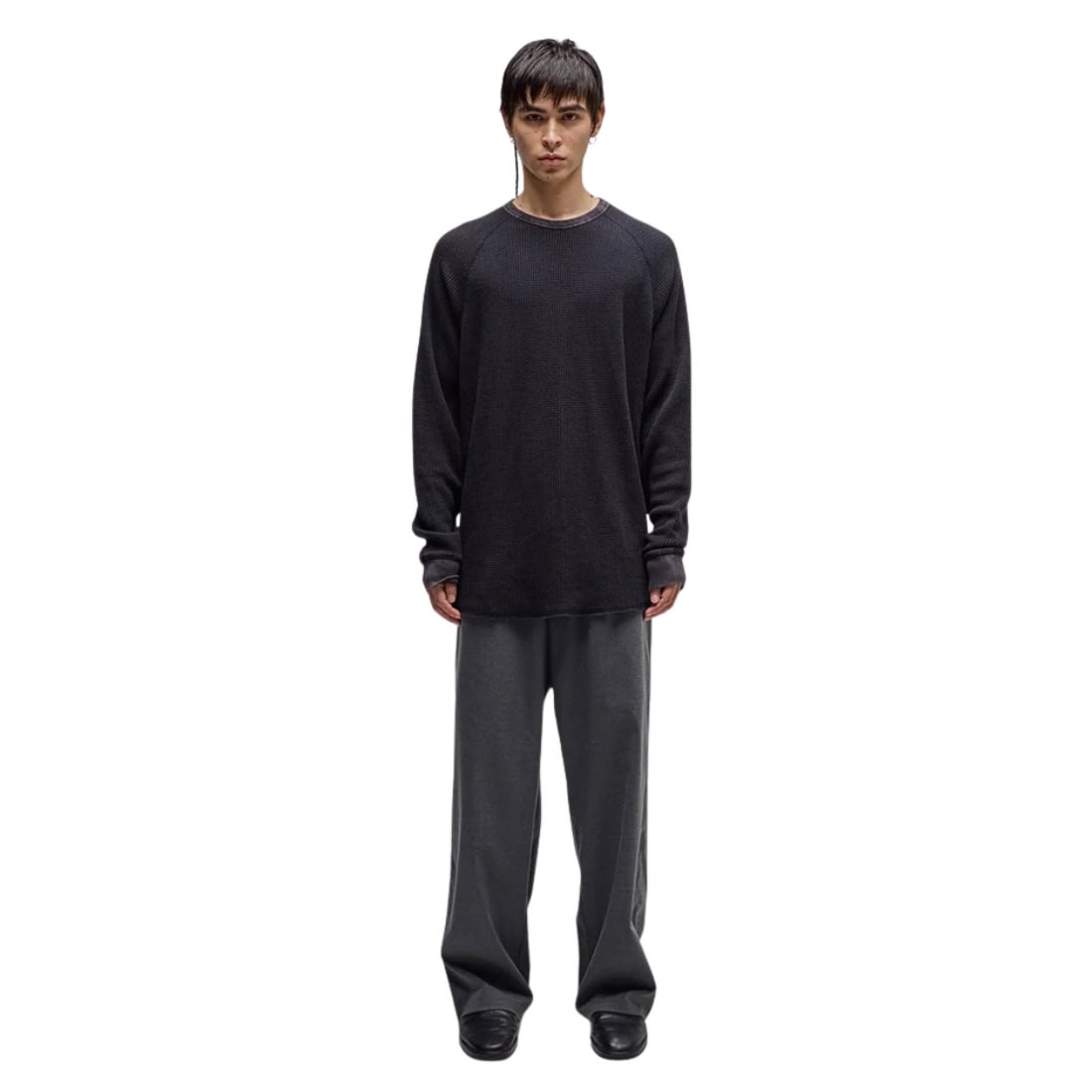 Former Austyn Gillette Acid Waffle Longsleeve - Acid Black - Mens Crew Neck Sweatshirt by Former