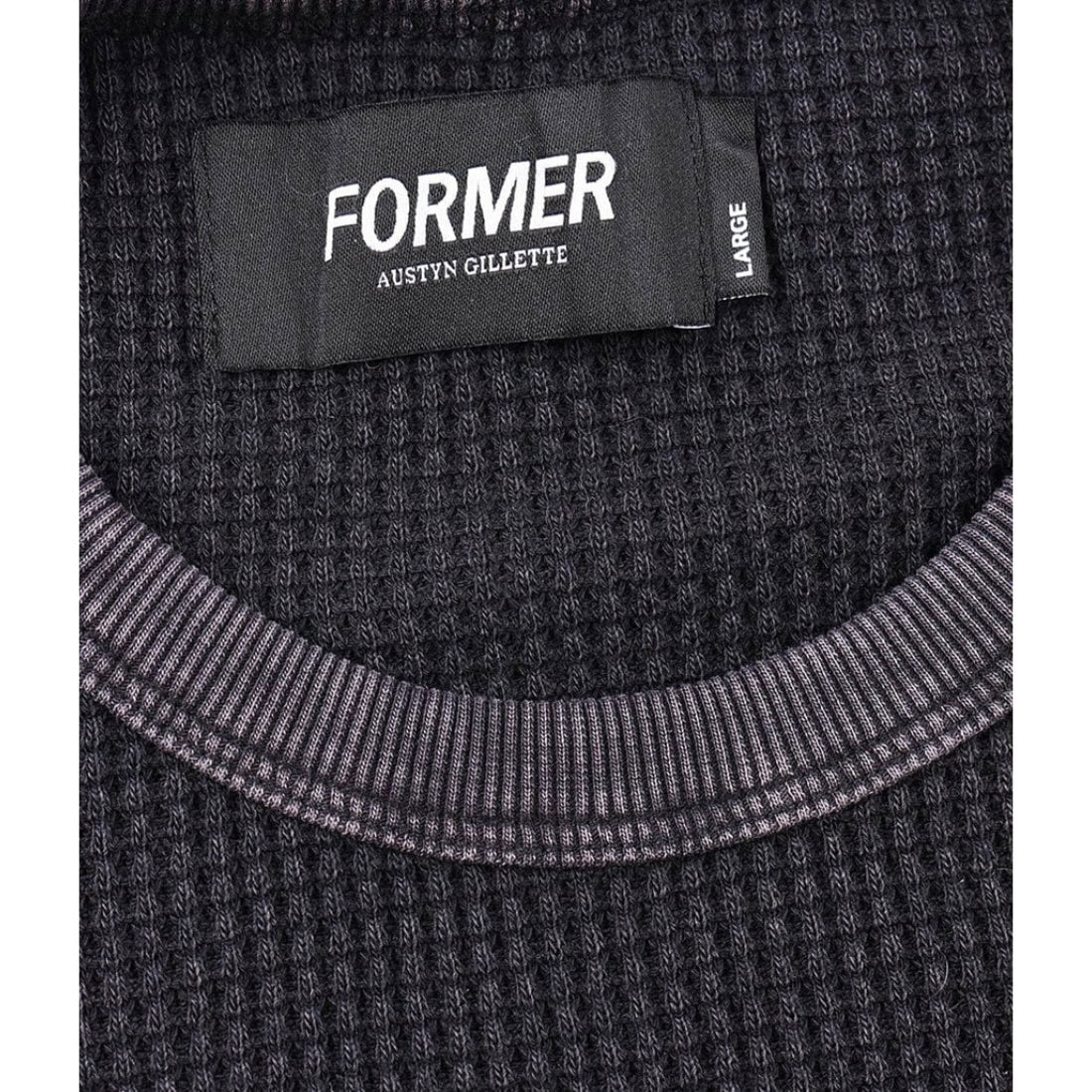 Former Austyn Gillette Acid Waffle Longsleeve - Acid Black - Mens Crew Neck Sweatshirt by Former