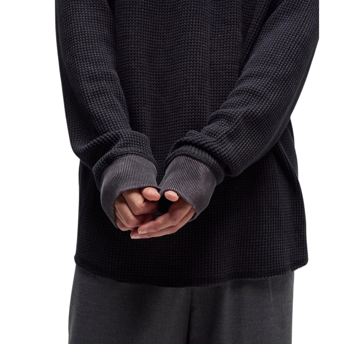 Former Austyn Gillette Acid Waffle Longsleeve - Acid Black - Mens Crew Neck Sweatshirt by Former