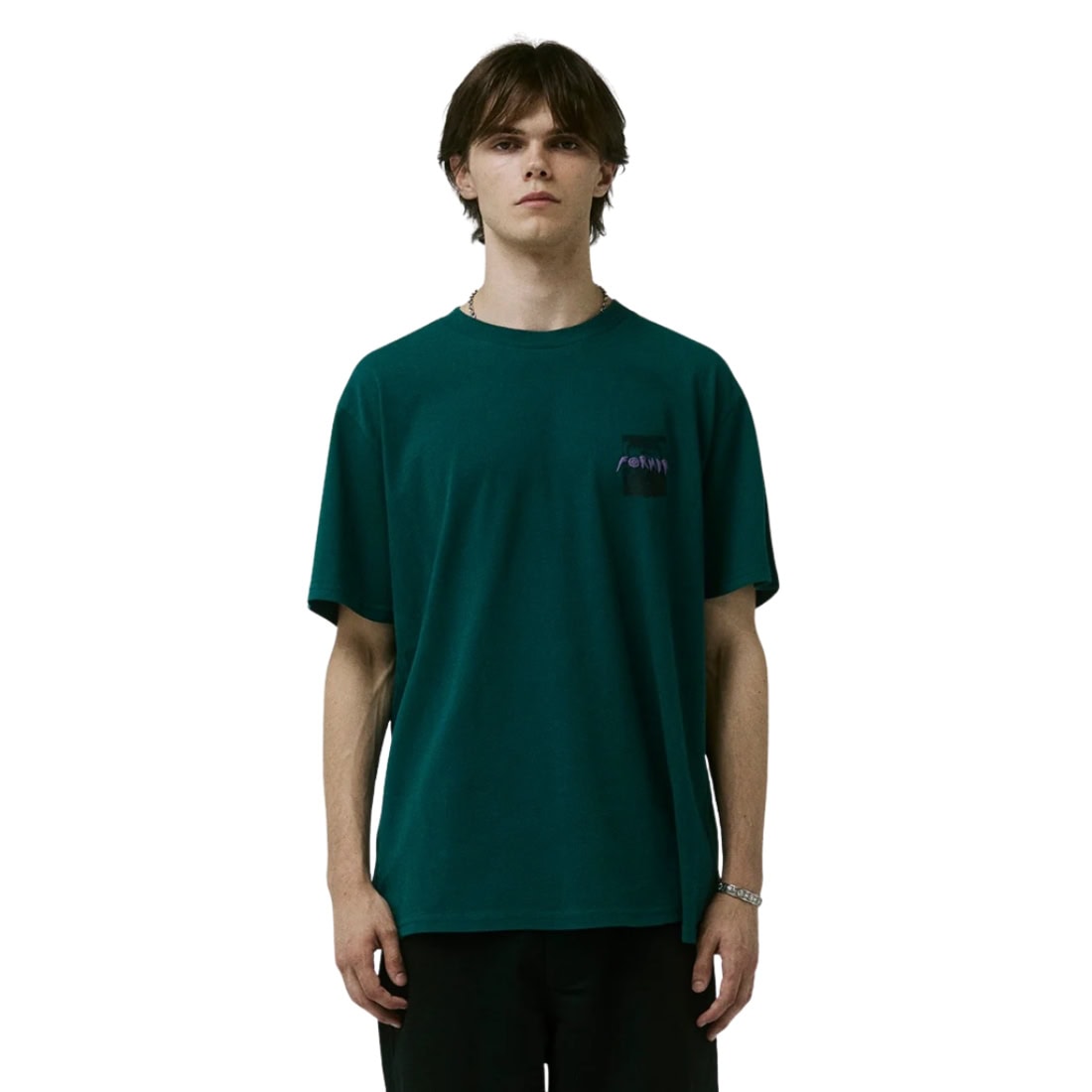 Former Droid Crux T-Shirt - Petrol - Mens Graphic T-Shirt by Former