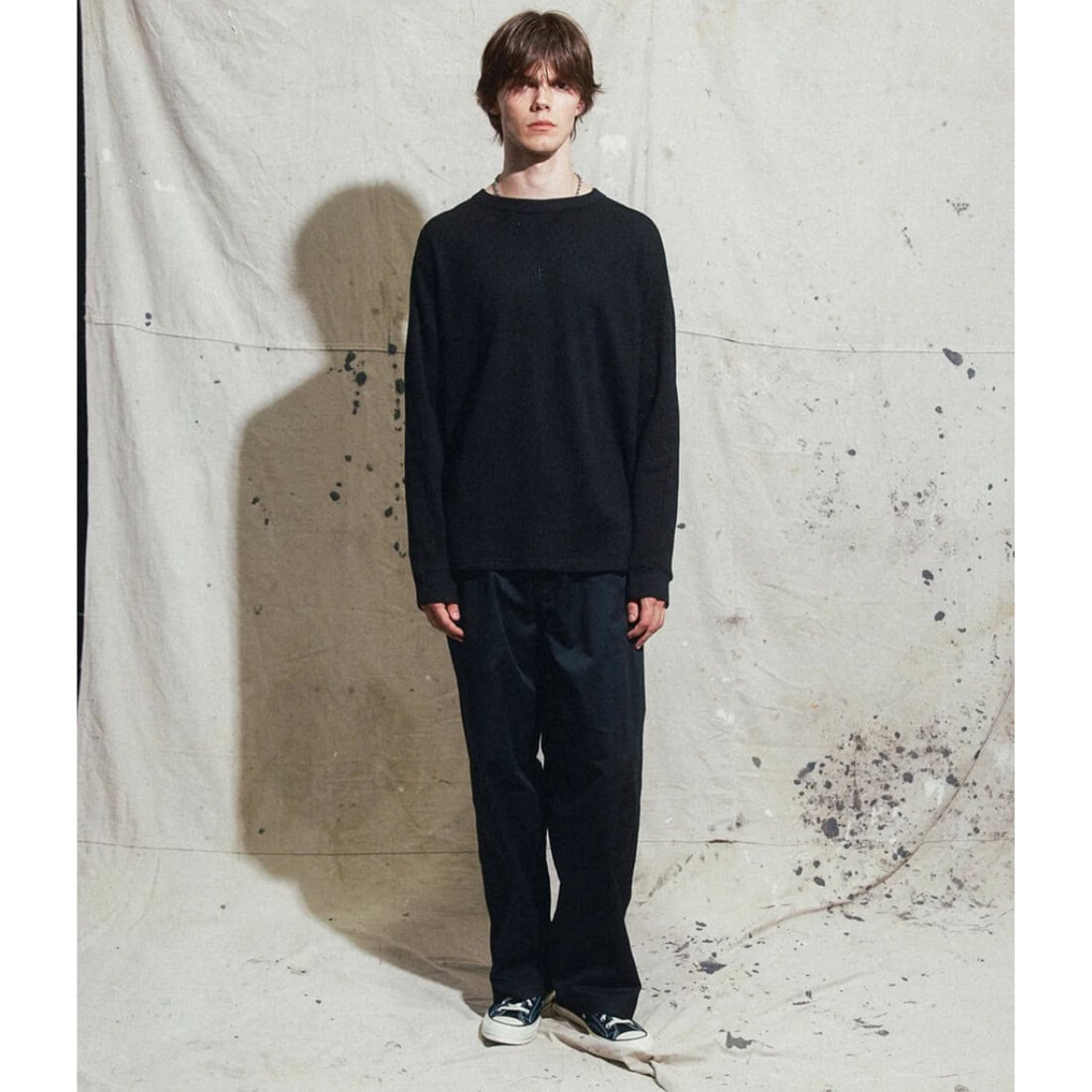 Former Franchise Waffle Longsleeve T-Shirt - Black - Mens Graphic T-Shirt by Former