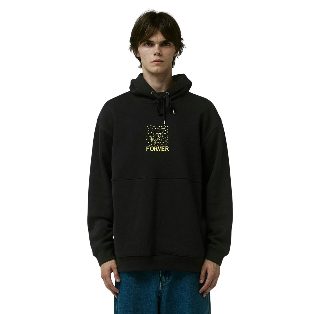 Former Free Crux Hood - Black - Mens Pullover Hoodie by Former