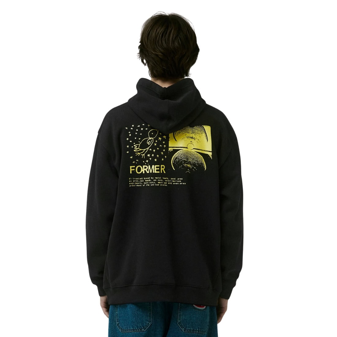 Former Free Crux Hood - Black - Mens Pullover Hoodie by Former