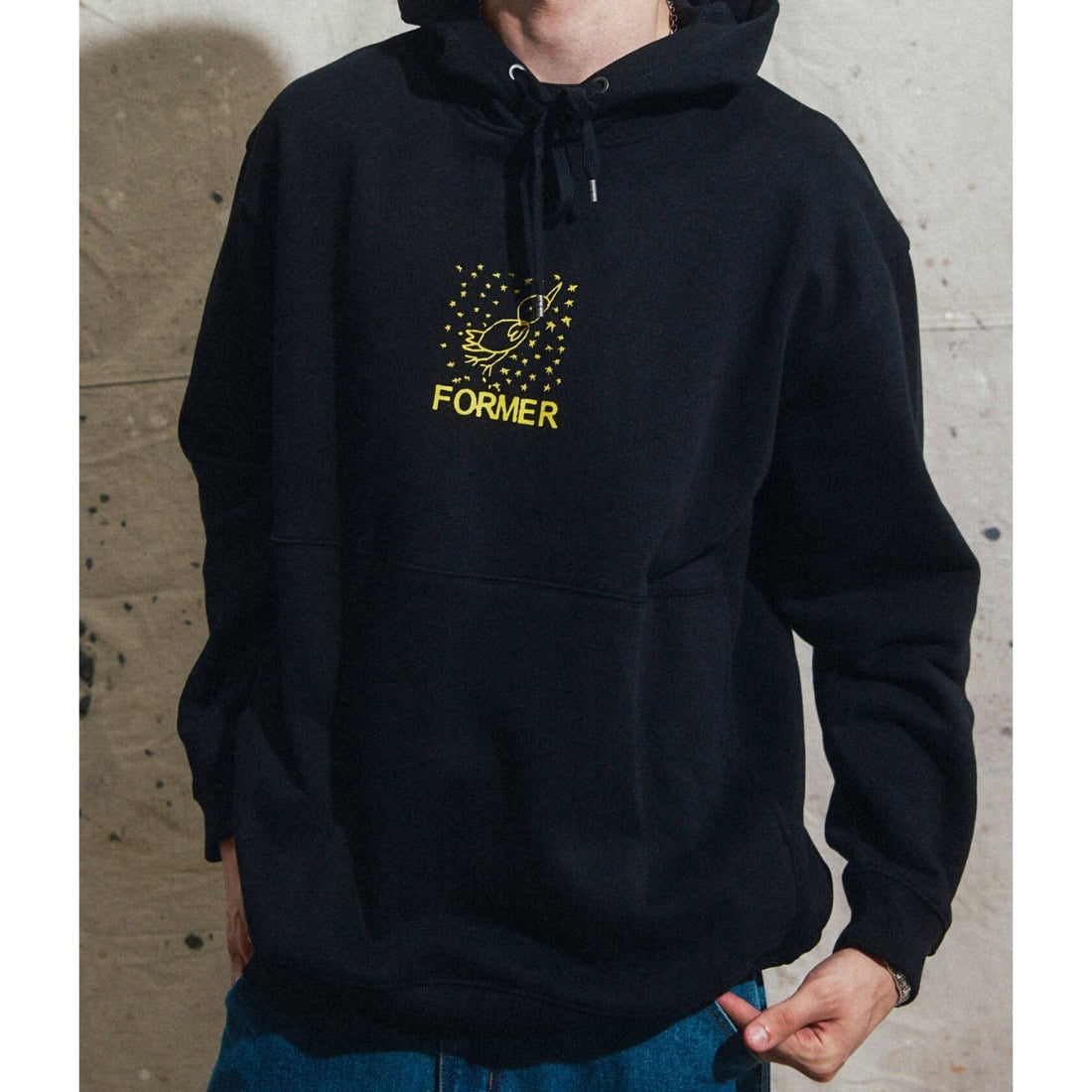 Former Free Crux Hood - Black - Mens Pullover Hoodie by Former