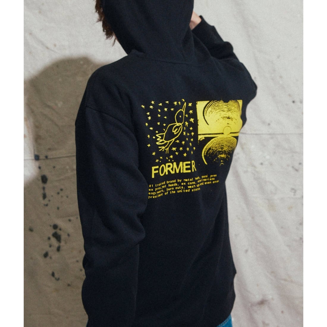 Former Free Crux Hood - Black - Mens Pullover Hoodie by Former