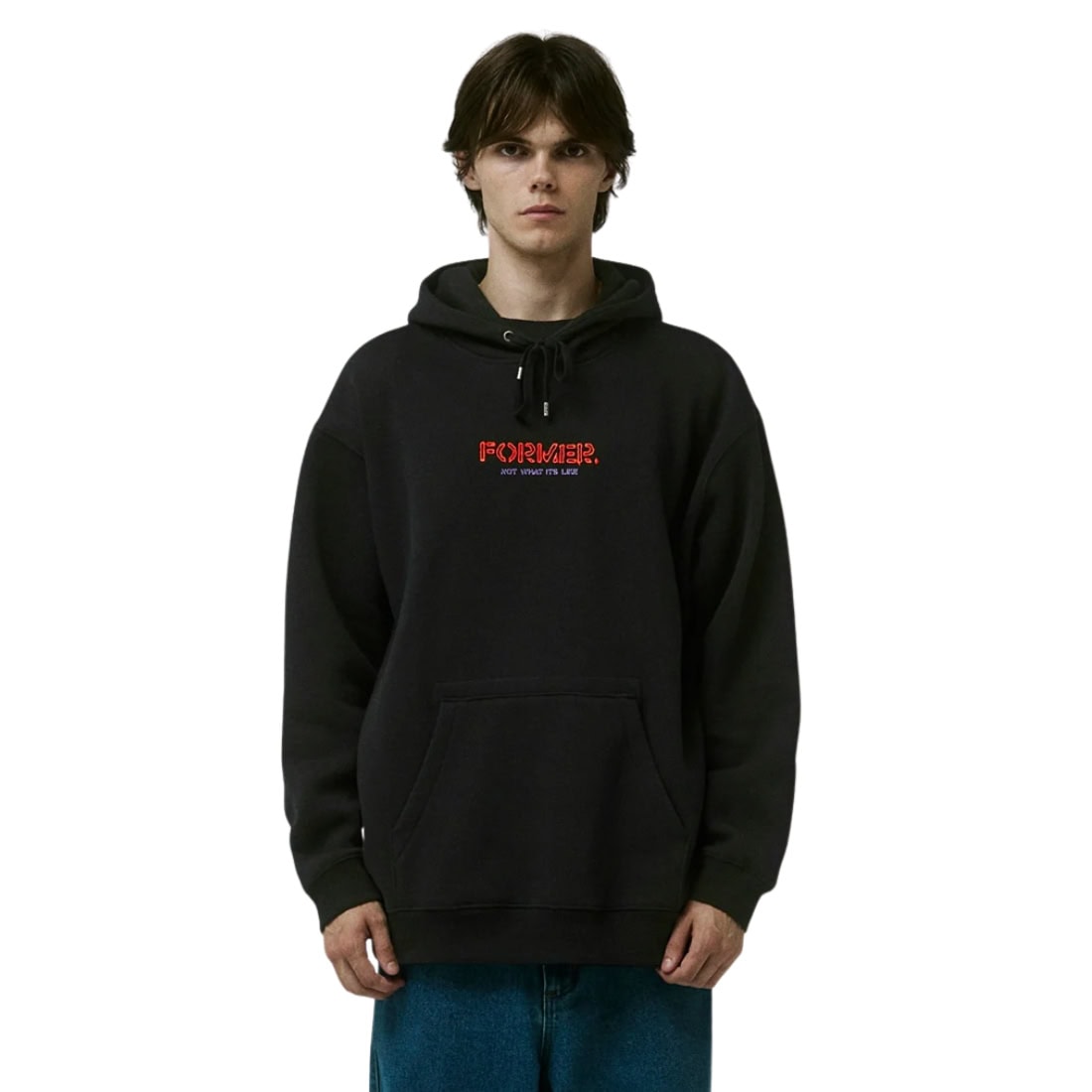 Former Global Mind Hood - Black - Mens Pullover Hoodie by Former