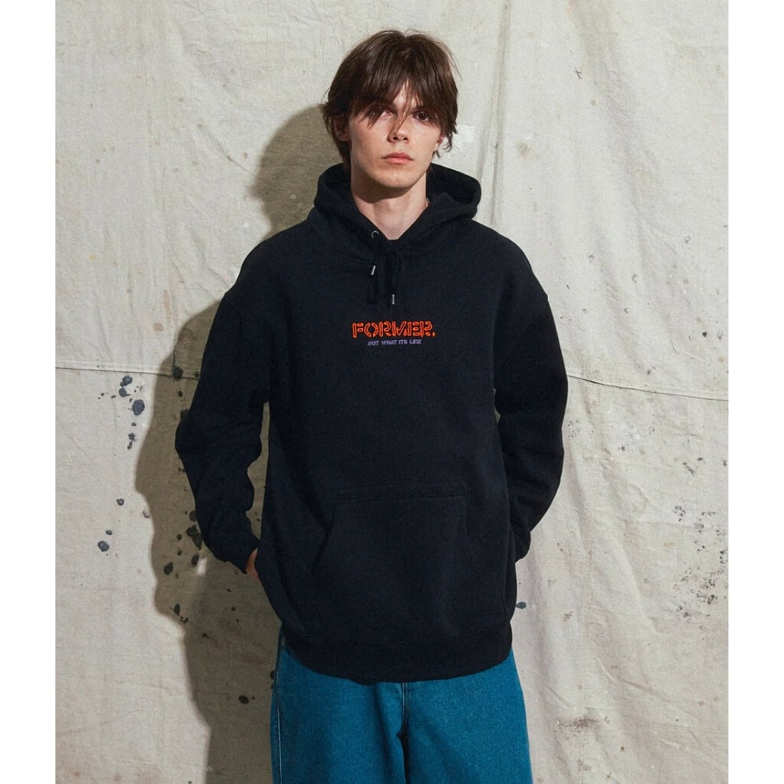 Former Global Mind Hood - Black - Mens Pullover Hoodie by Former