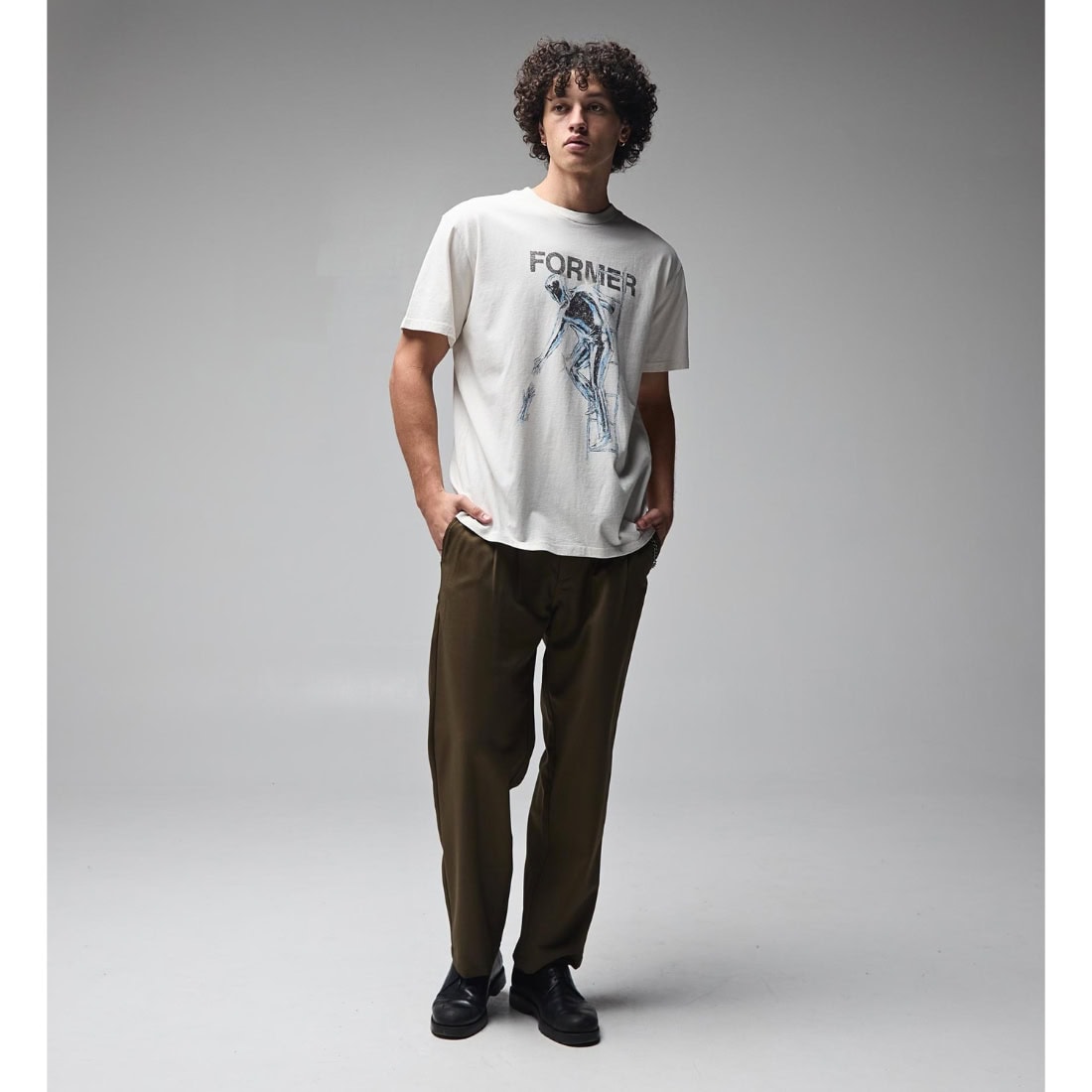 Former Grasp T-Shirt - Bone - Mens Graphic T-Shirt by Former
