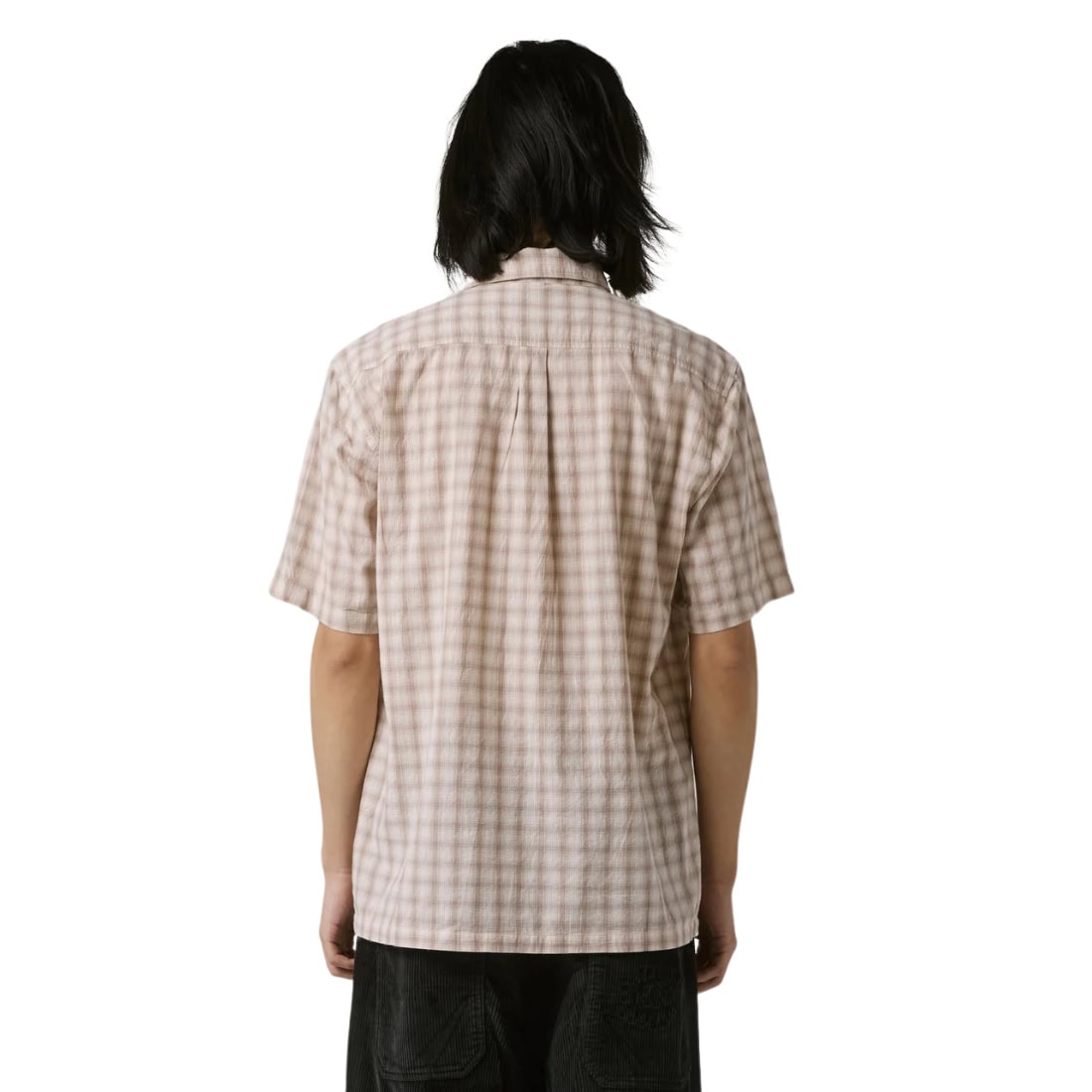 Former Manners Check Shortsleeve Shirt - Taupe - Mens Casual Shirt by Former