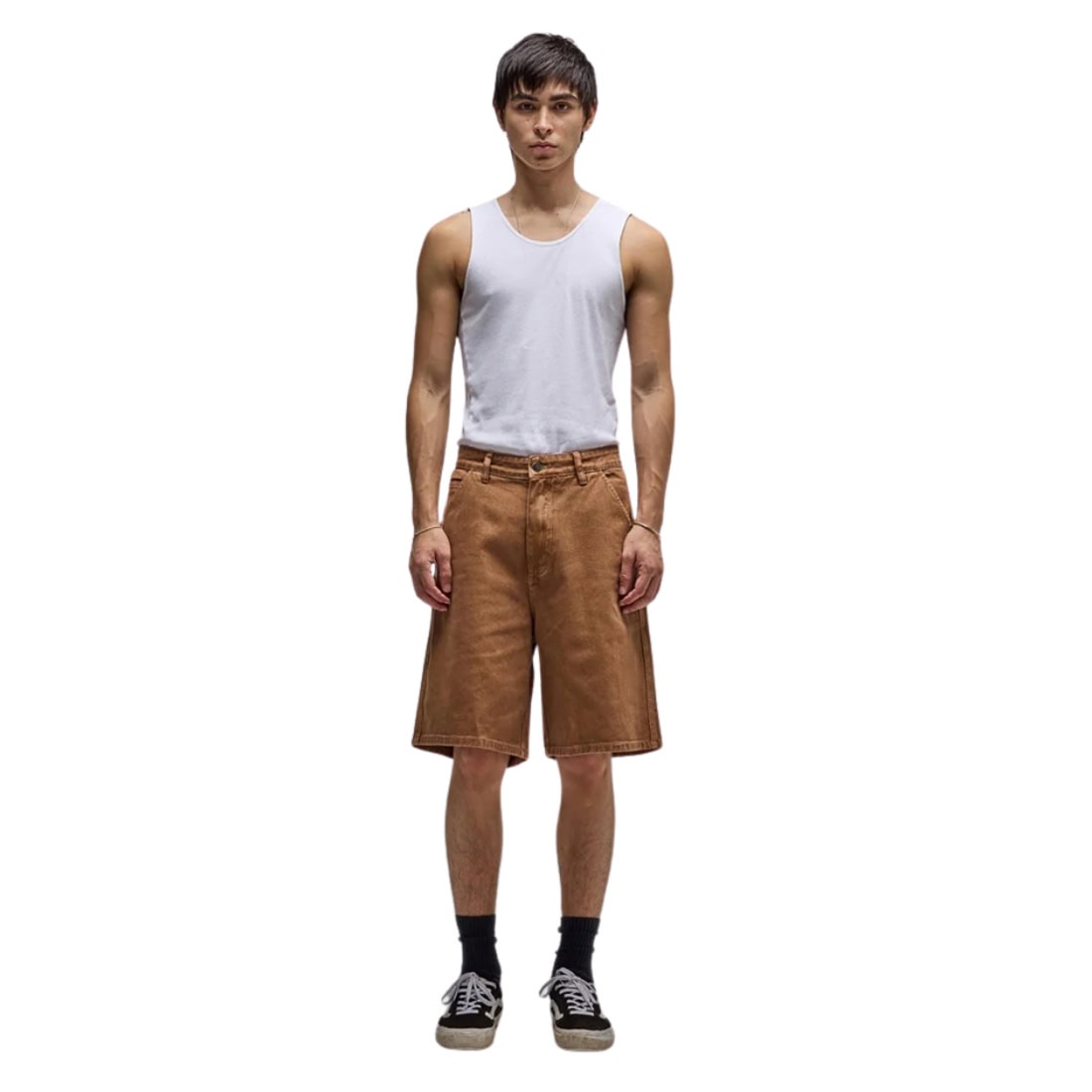Former Reynolds 21" Overdye Denim Walkshort - Washed Brown - Mens Denim Shorts by Former