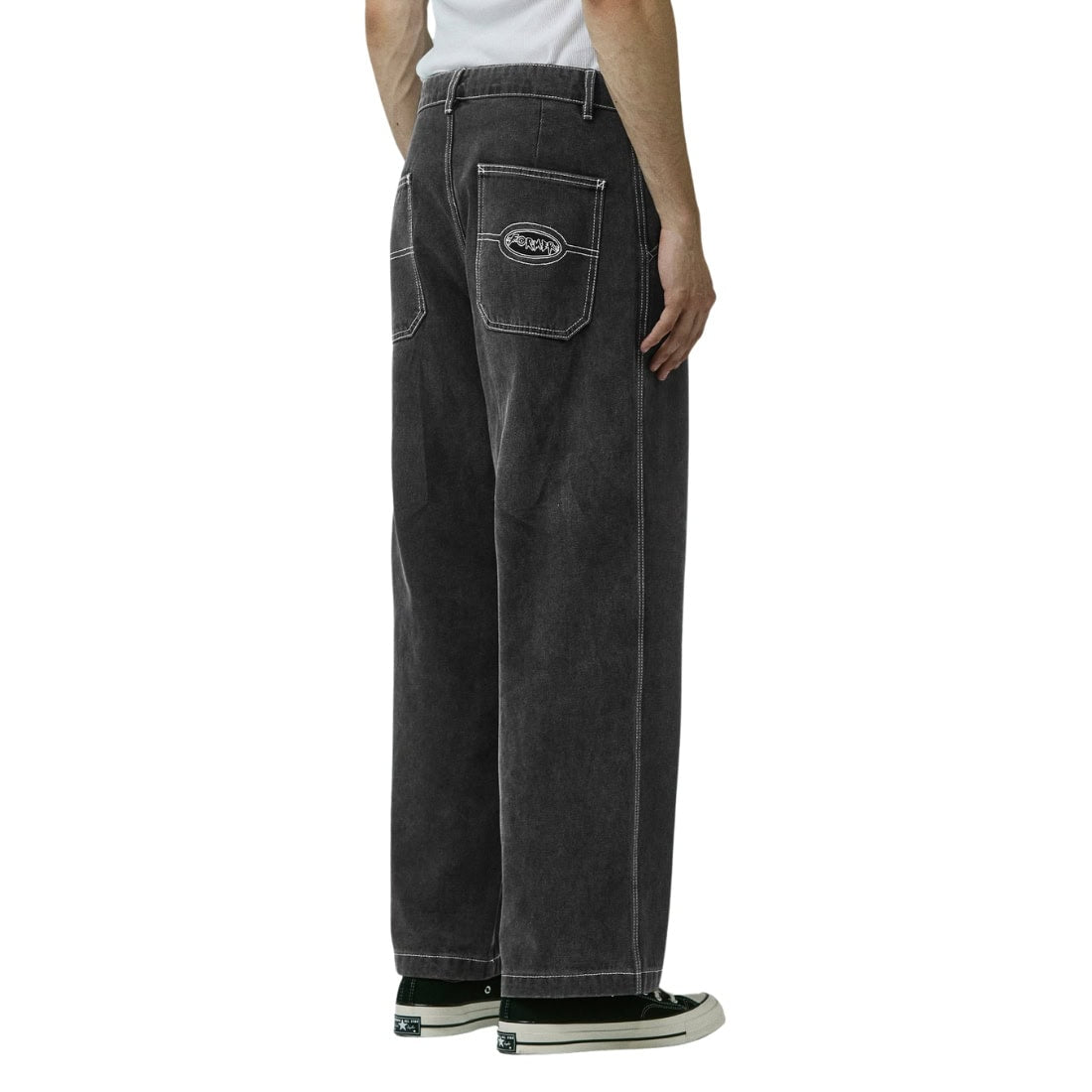 Former Reynolds Flatline Denim Pant - Washed Black - Mens Relaxed/Loose Denim Jeans by Former