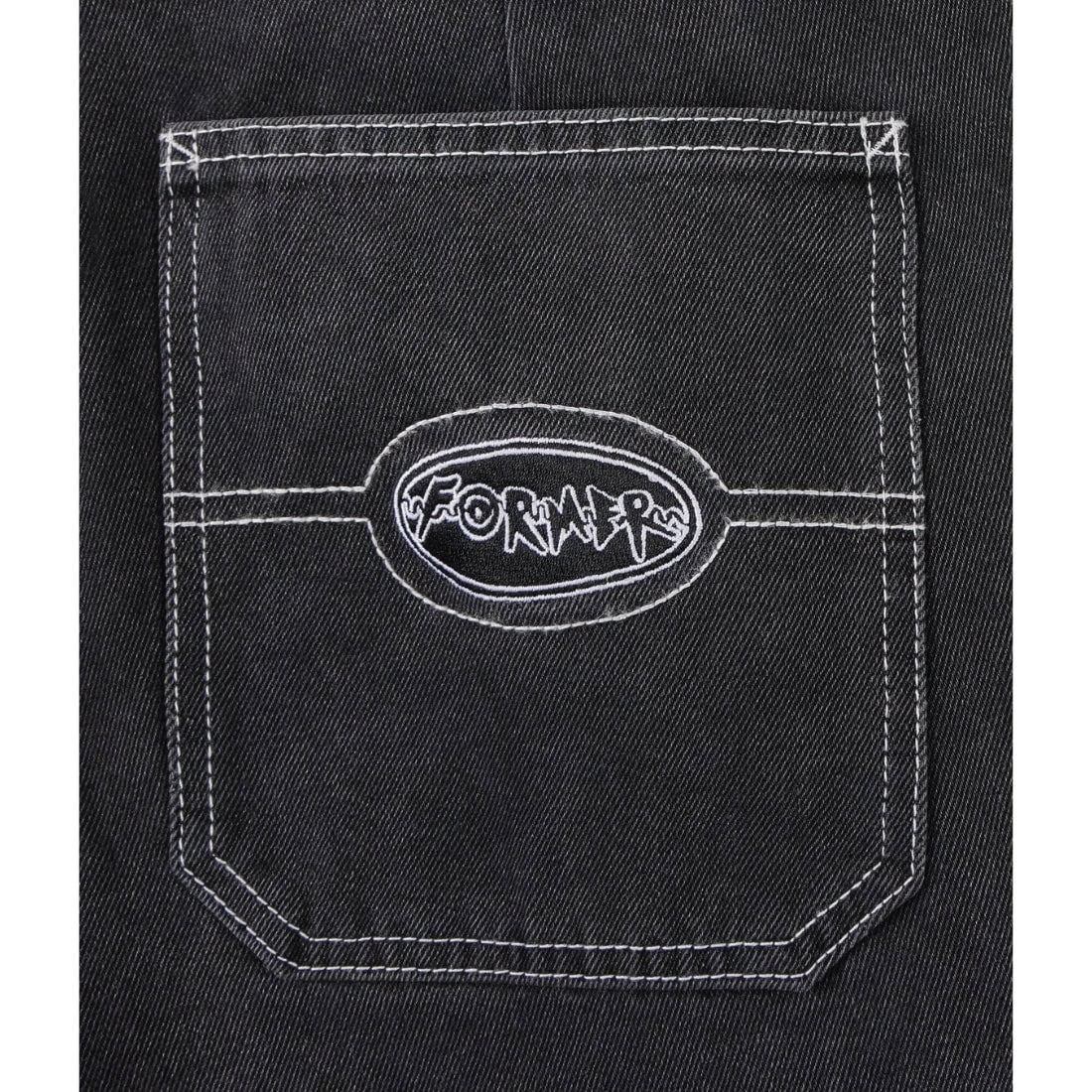 Former Reynolds Flatline Denim Pant - Washed Black - Mens Relaxed/Loose Denim Jeans by Former