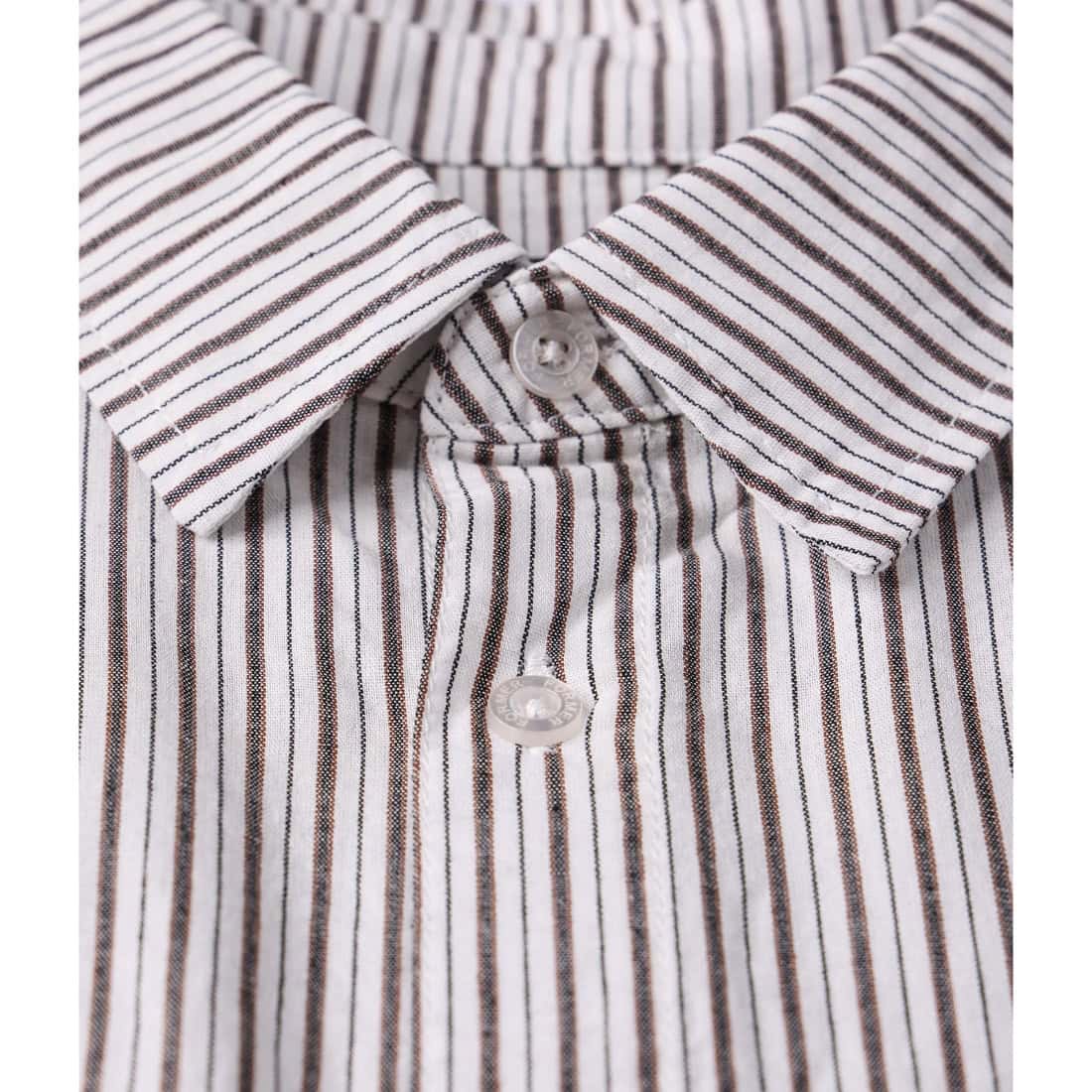 Former Reynolds Stripe Short Sleeve Shirt - Beige - Mens Casual Shirt by Former