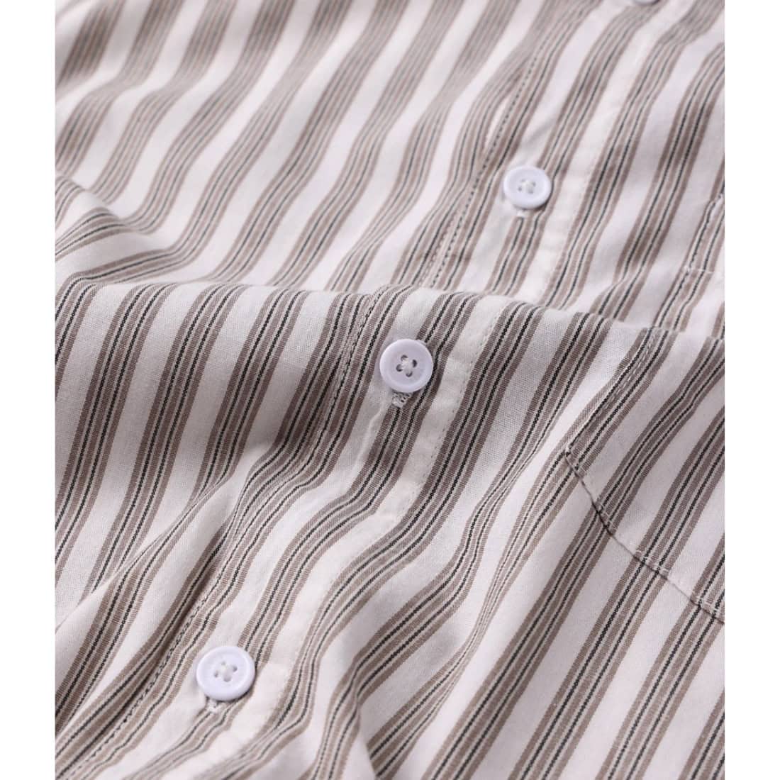 Former Reynolds Stripe Short Sleeve Shirt - Chocolate - Mens Casual Shirt by Former