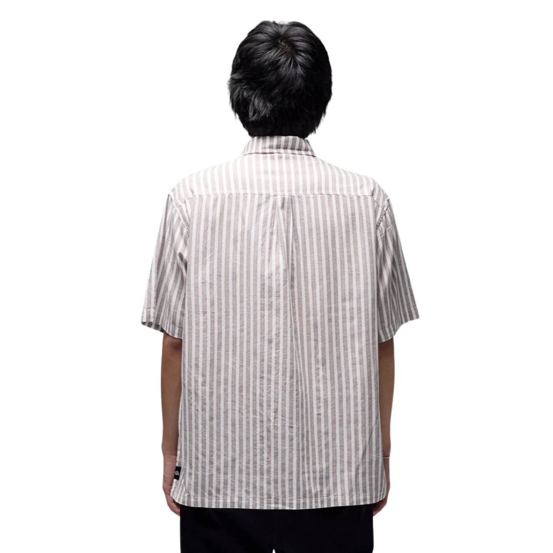 Former Reynolds Stripe Short Sleeve Shirt - Chocolate - Mens Casual Shirt by Former