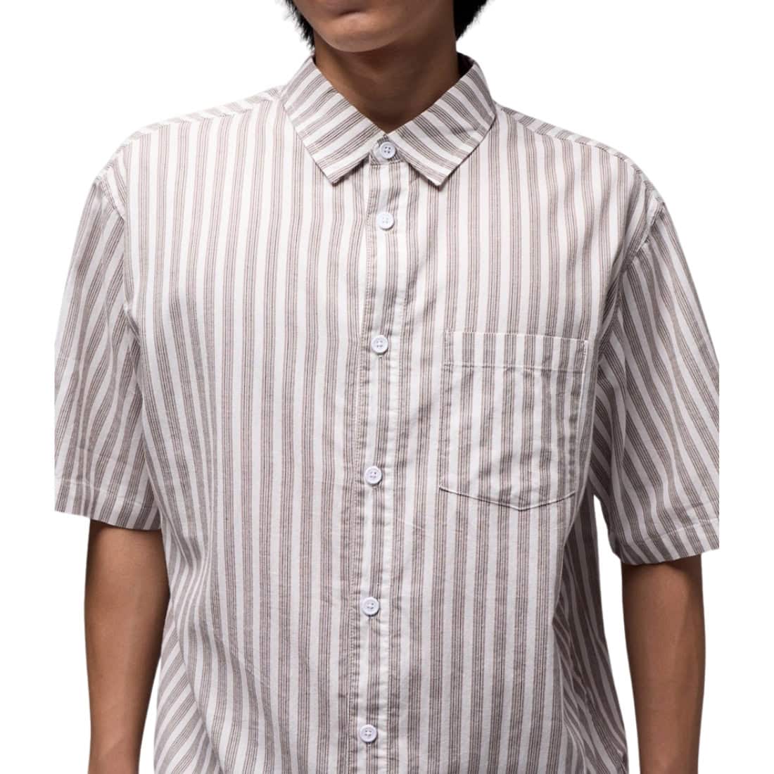 Former Reynolds Stripe Short Sleeve Shirt - Chocolate - Mens Casual Shirt by Former
