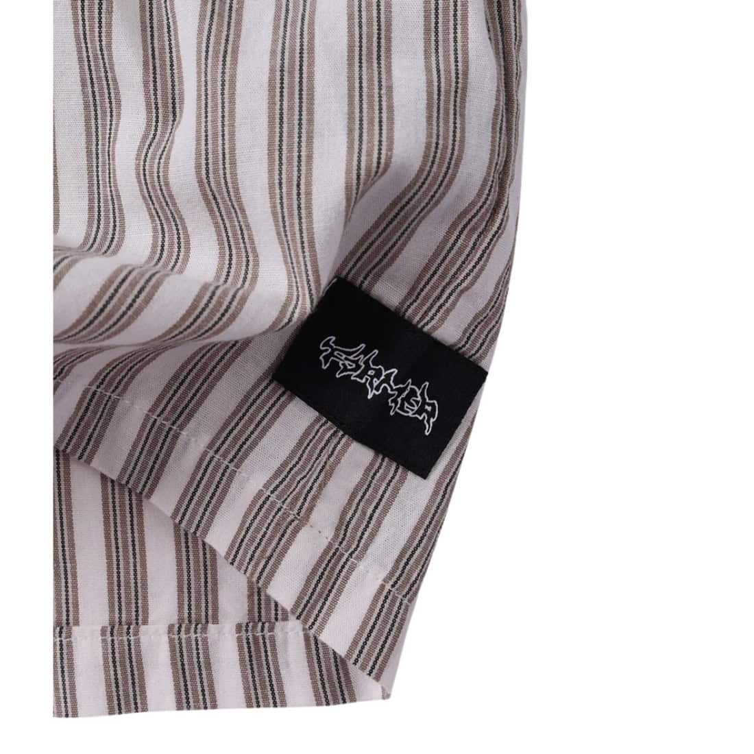 Former Reynolds Stripe Short Sleeve Shirt - Chocolate - Mens Casual Shirt by Former