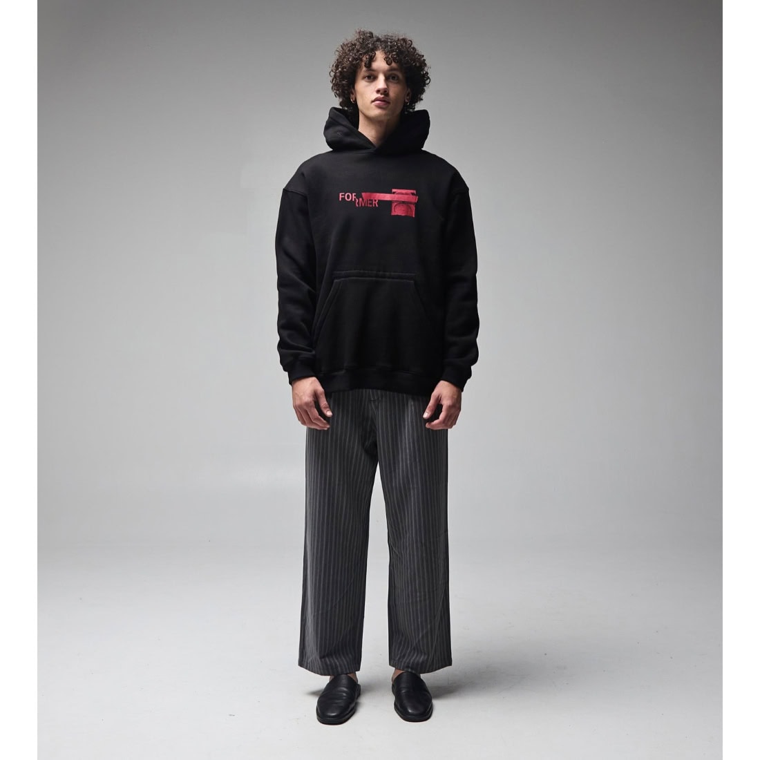 Former Tape Crux Hood - Black - Mens Pullover Hoodie by Former