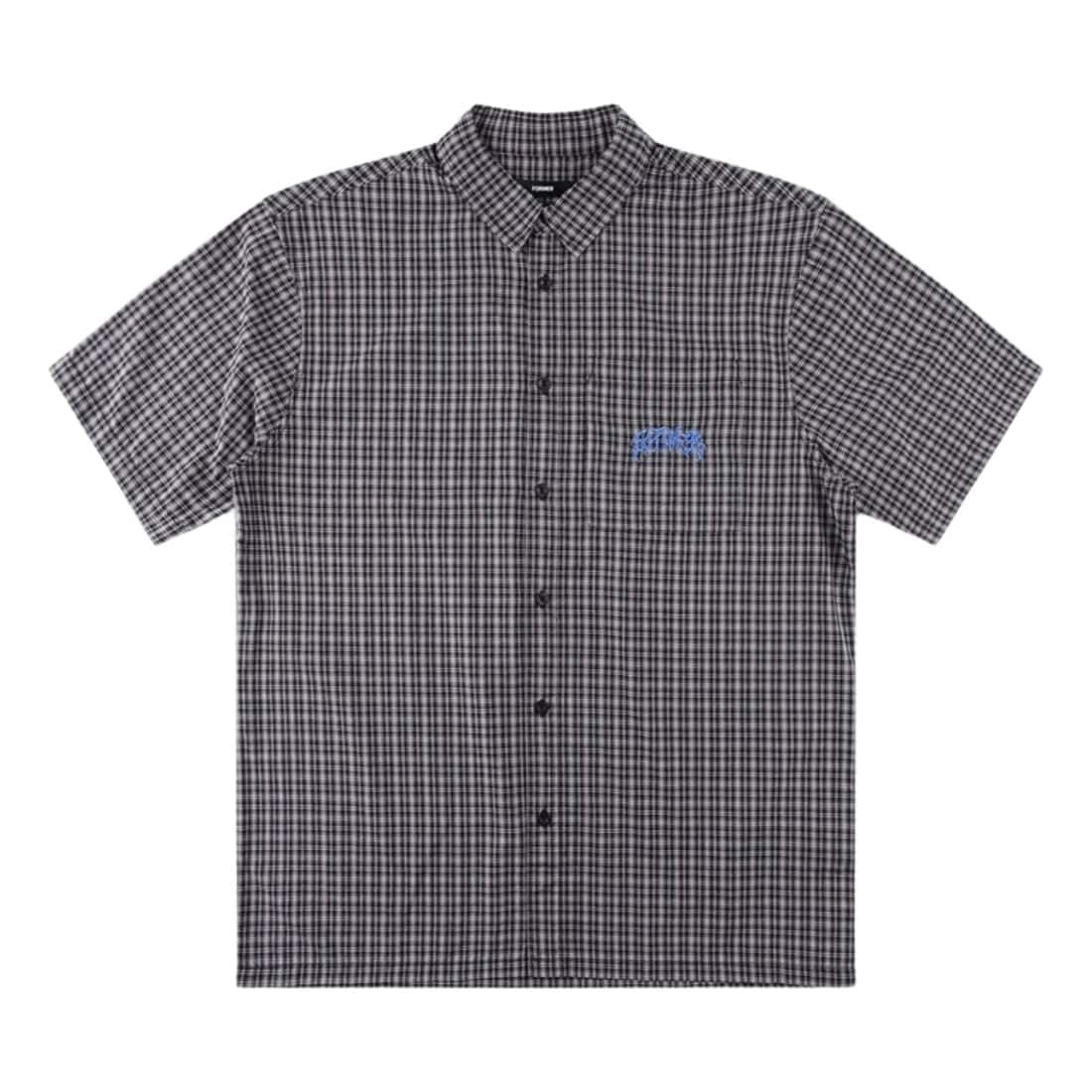 Former Vivian Check Short Sleeve Shirt - Worn Black - Mens Casual Shirt by Former