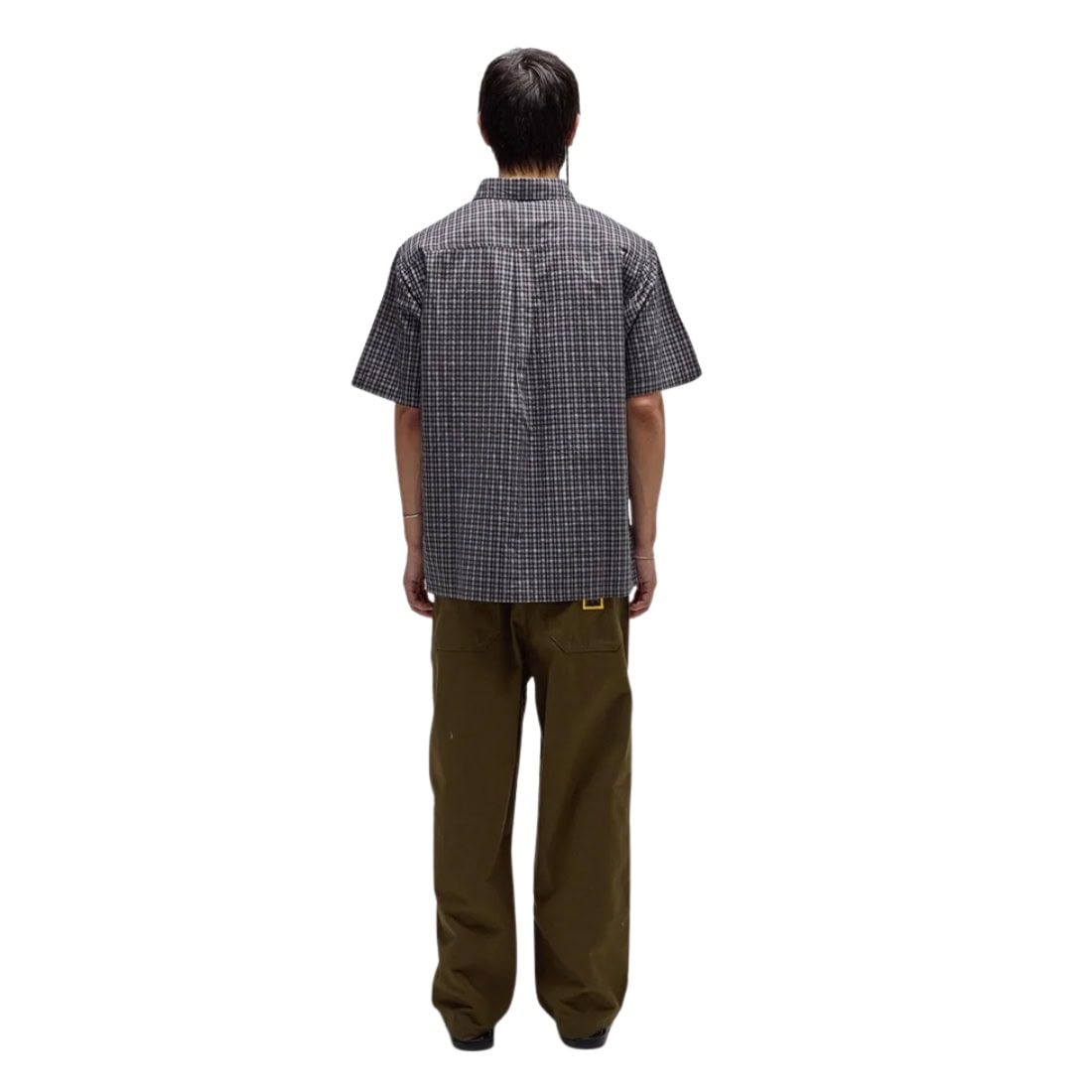 Former Vivian Check Short Sleeve Shirt - Worn Black - Mens Casual Shirt by Former