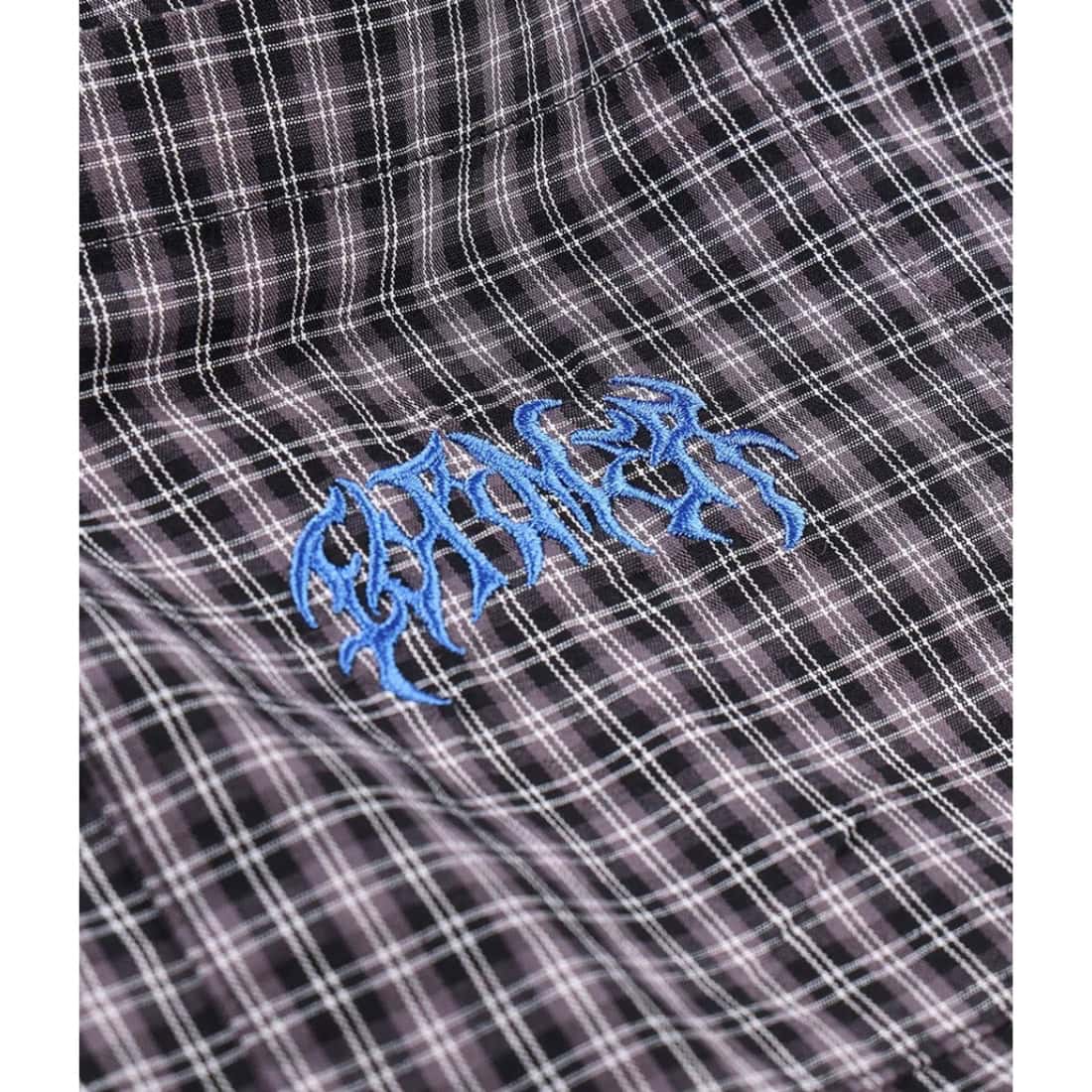 Former Vivian Check Short Sleeve Shirt - Worn Black - Mens Casual Shirt by Former