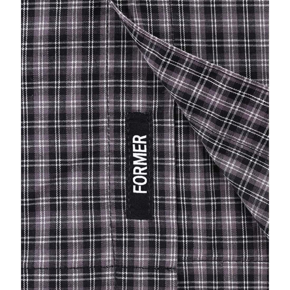 Former Vivian Check Short Sleeve Shirt - Worn Black - Mens Casual Shirt by Former