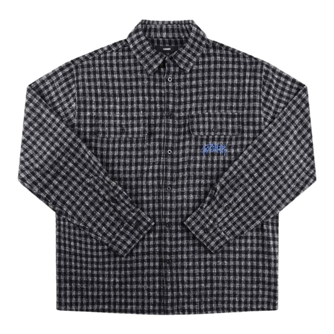 Former Vivian Flannel Longsleeve Shirt - Worn Black - Mens Casual Shirt by Former