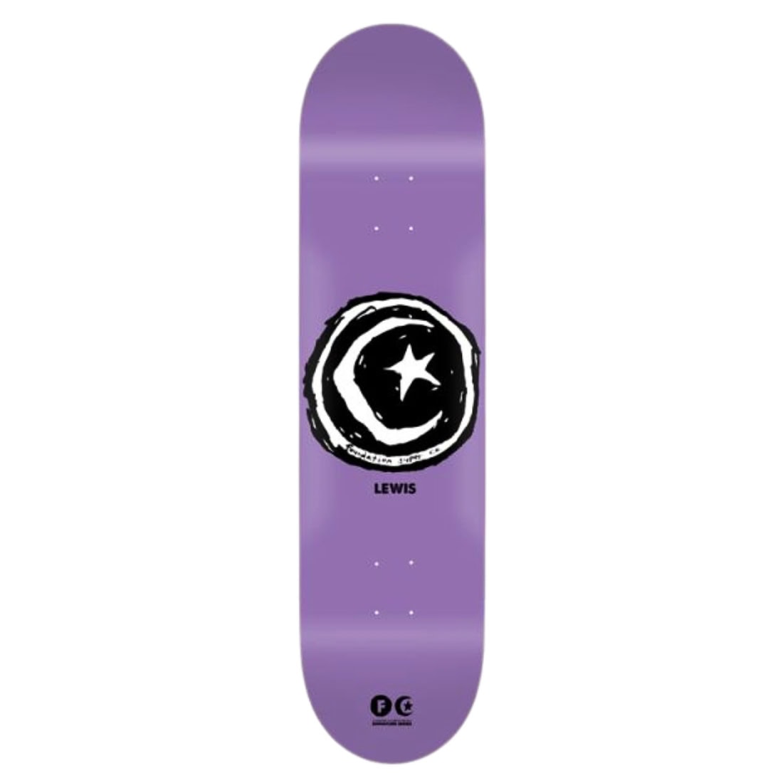 Foundation 8.25" Julian Lewis "Star & Moon" Skate Deck - Purple - Skateboard Deck by Foundation 8.25 inch