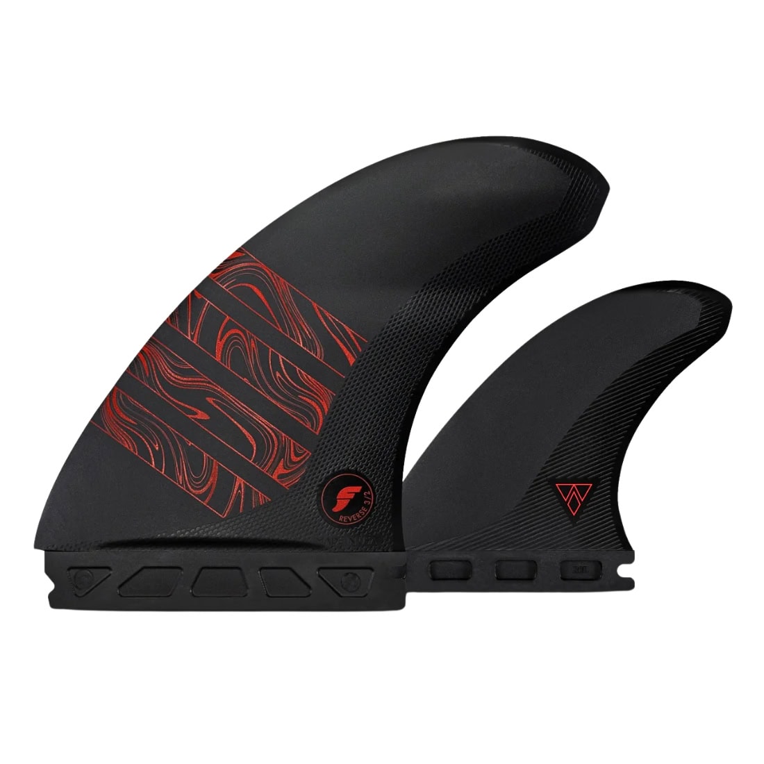 Futures Alpha Reverse 3/2 Twin 2+1 Surfboard Fins - Carbon/Red - Futures Fins by Futures One Size