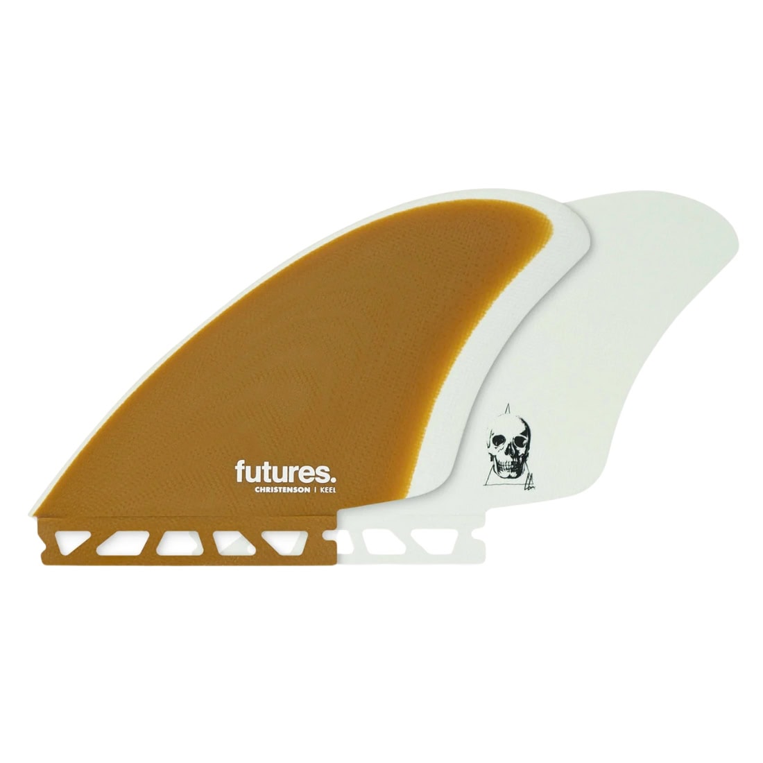 Futures Christenson Fibreglass Keel Surfboard Fins - Brown/White - Futures Fins by Futures Large Fins