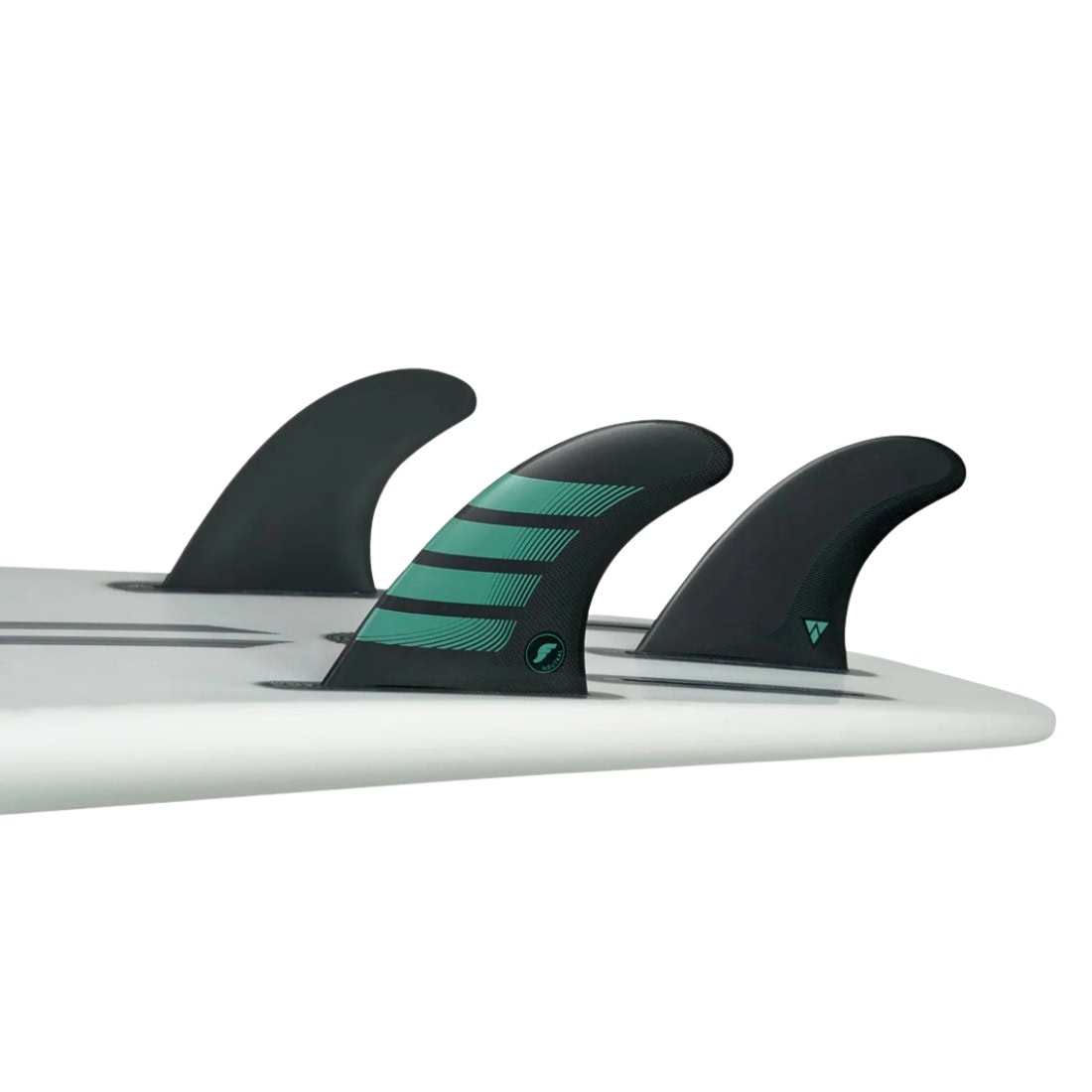 Futures F6 Alpha 5-Fin Surfboard Fins - Carbon/Teal - Futures Fins by Futures Medium Fins