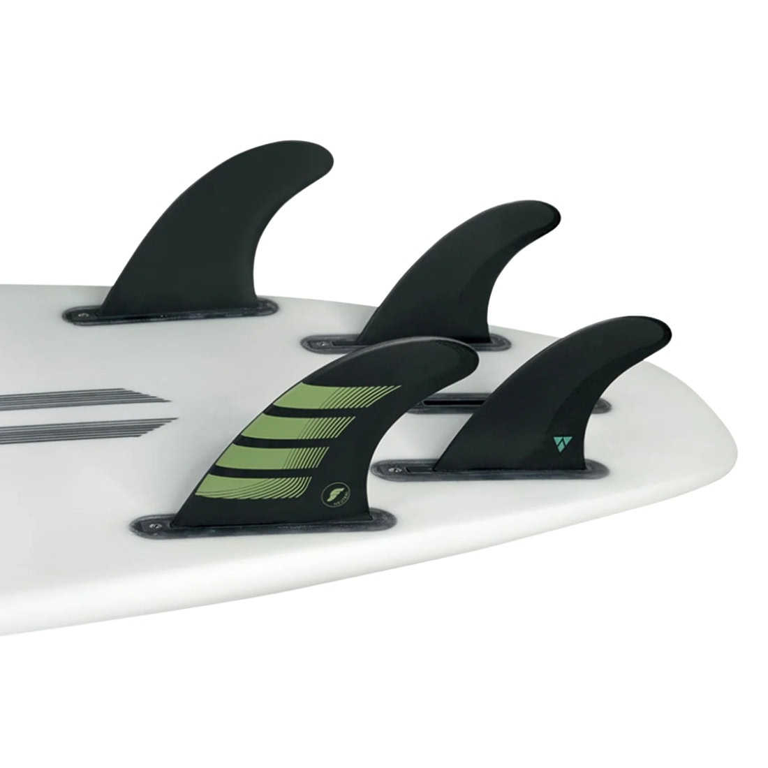 Futures F8 Alpha 5-Fin Surfboard Fins - Carbon/Olive - Futures Fins by Futures Large Fins