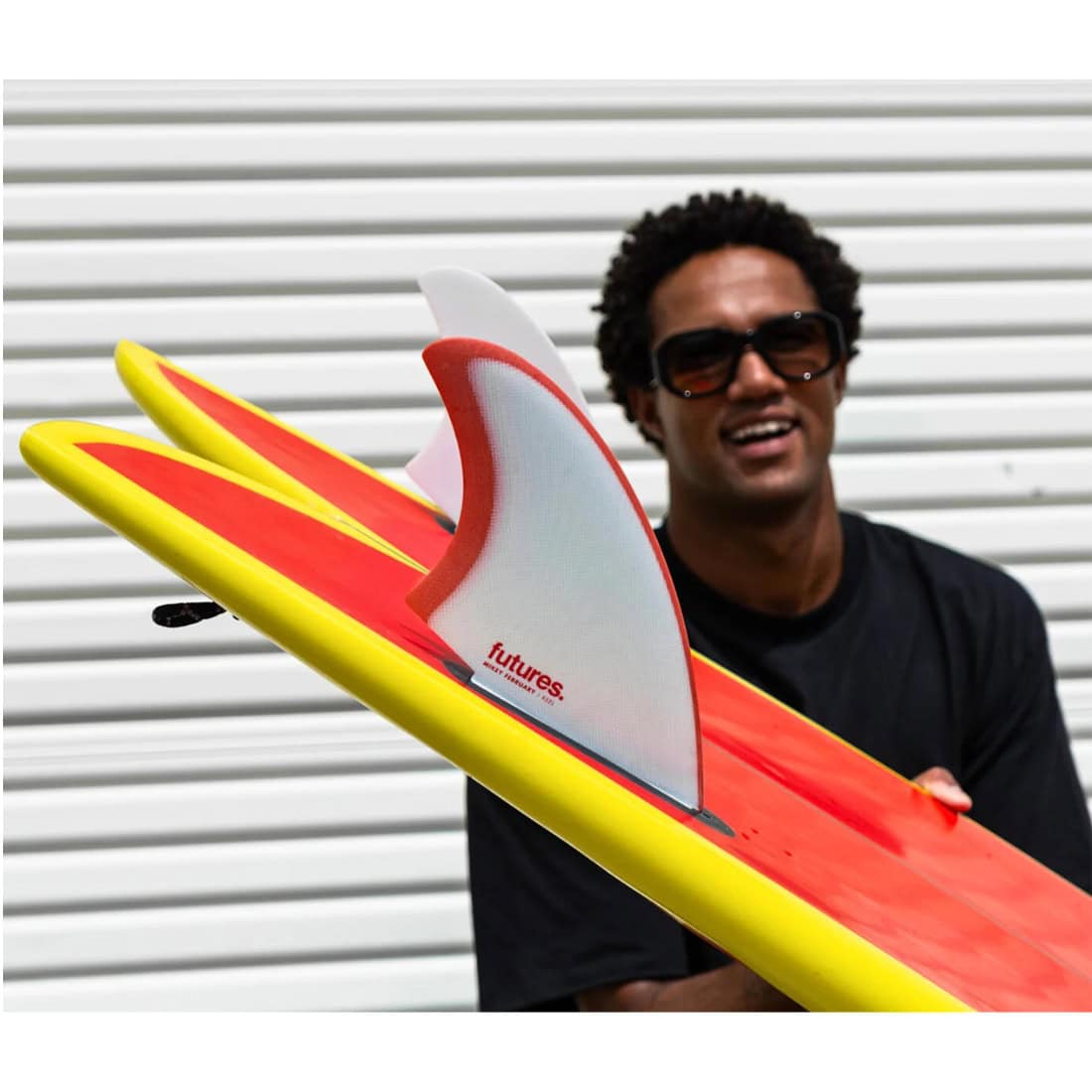 Futures Mikey Feb Fibreglass Keel Twin Surfboard Fins - Red/Grey - Futures Fins by Futures Large Fins