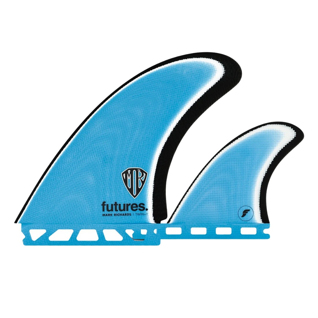 Futures MR Fibreglass Twin +1 Surfboard Fins - Blue/White/Black - Futures Fins by Futures Large Fins