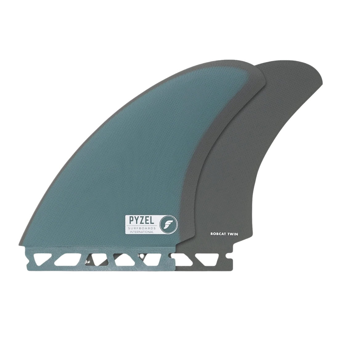 Futures Pyzel Bobcat Fibreglass Twin Surfboard Fins - Blue/Grey - Futures Fins by Futures Large Fins