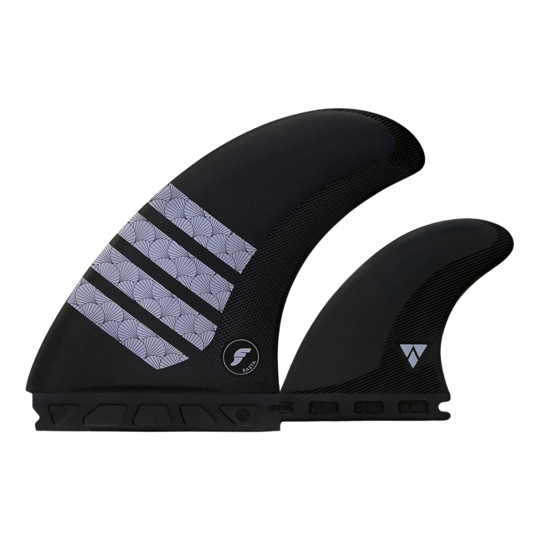 Futures Rasta Alpha Twin + 1 Surfboard Fins - Carbon/Purple - Futures Fins by Futures Specialised Fins