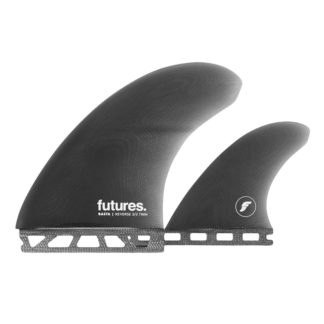 Futures Rasta Fibreglass Reverse 3/2 Twin +1 Surfboard Fins - Smoke - Futures Fins by Futures One Size