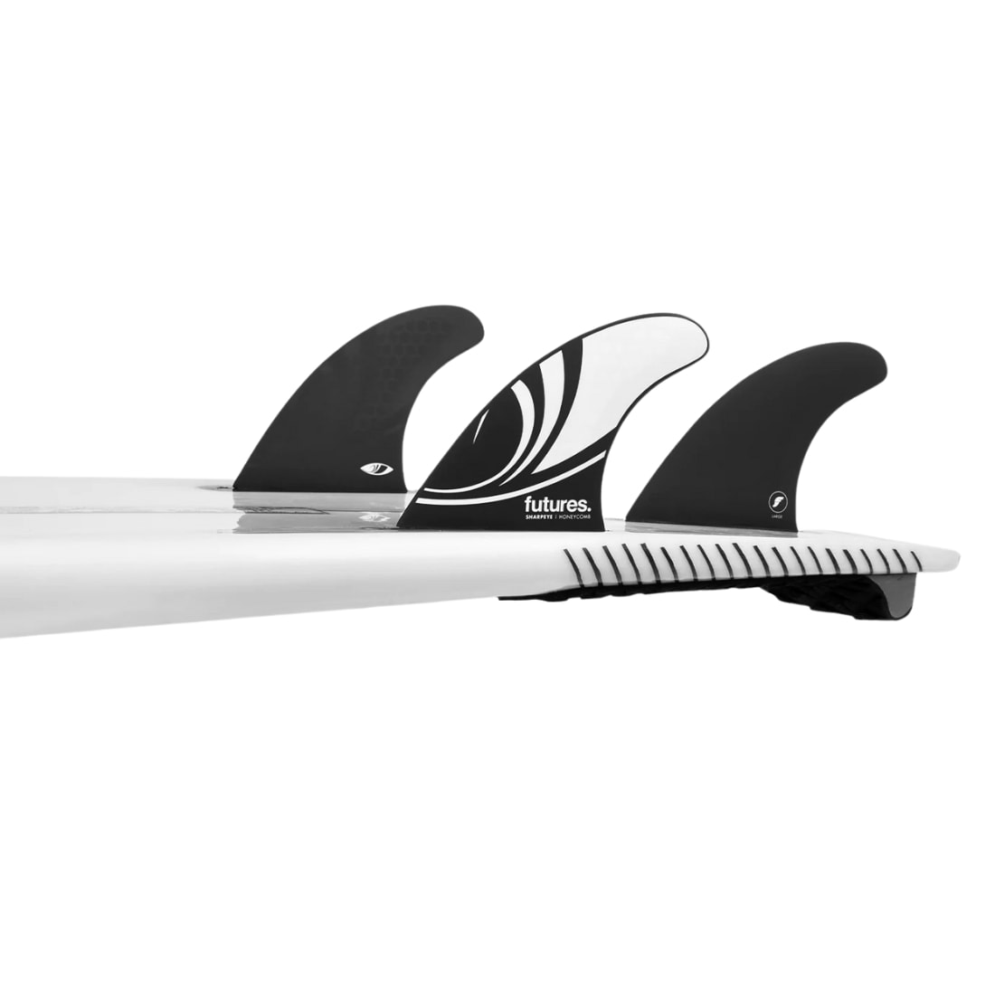 Futures Sharpeye Large Honeycomb Thruster Surfboard Fins - Black/White
