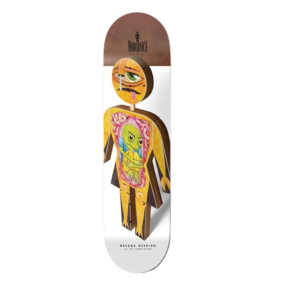 Girl 8.0" Geering Modernica x Ed Templeton Deck - White - Skateboard Deck by Girl 8.0 inch